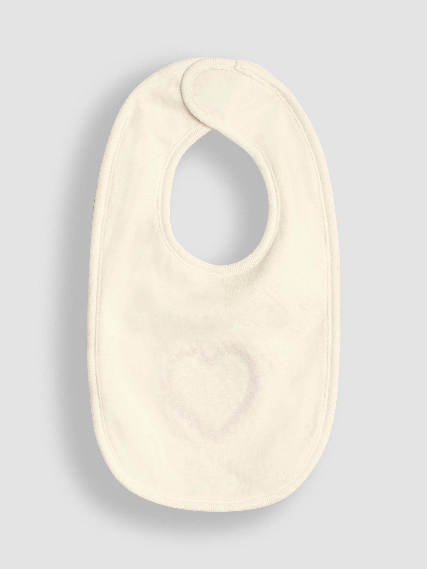 Cream Love Heart Bib - Image 2 of 3