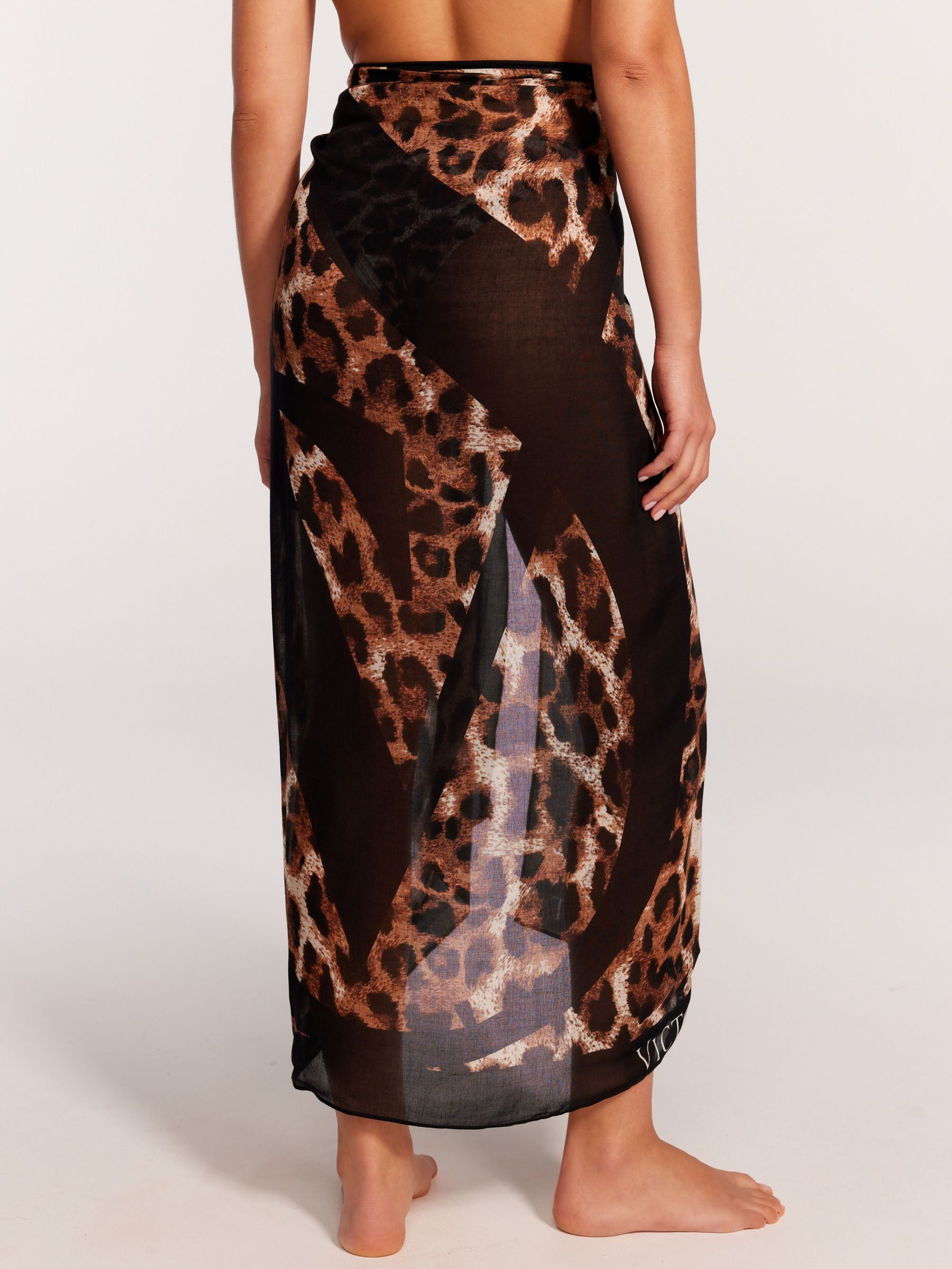 Brown Leopard Logo Sarong Coverup - Image 4 of 7