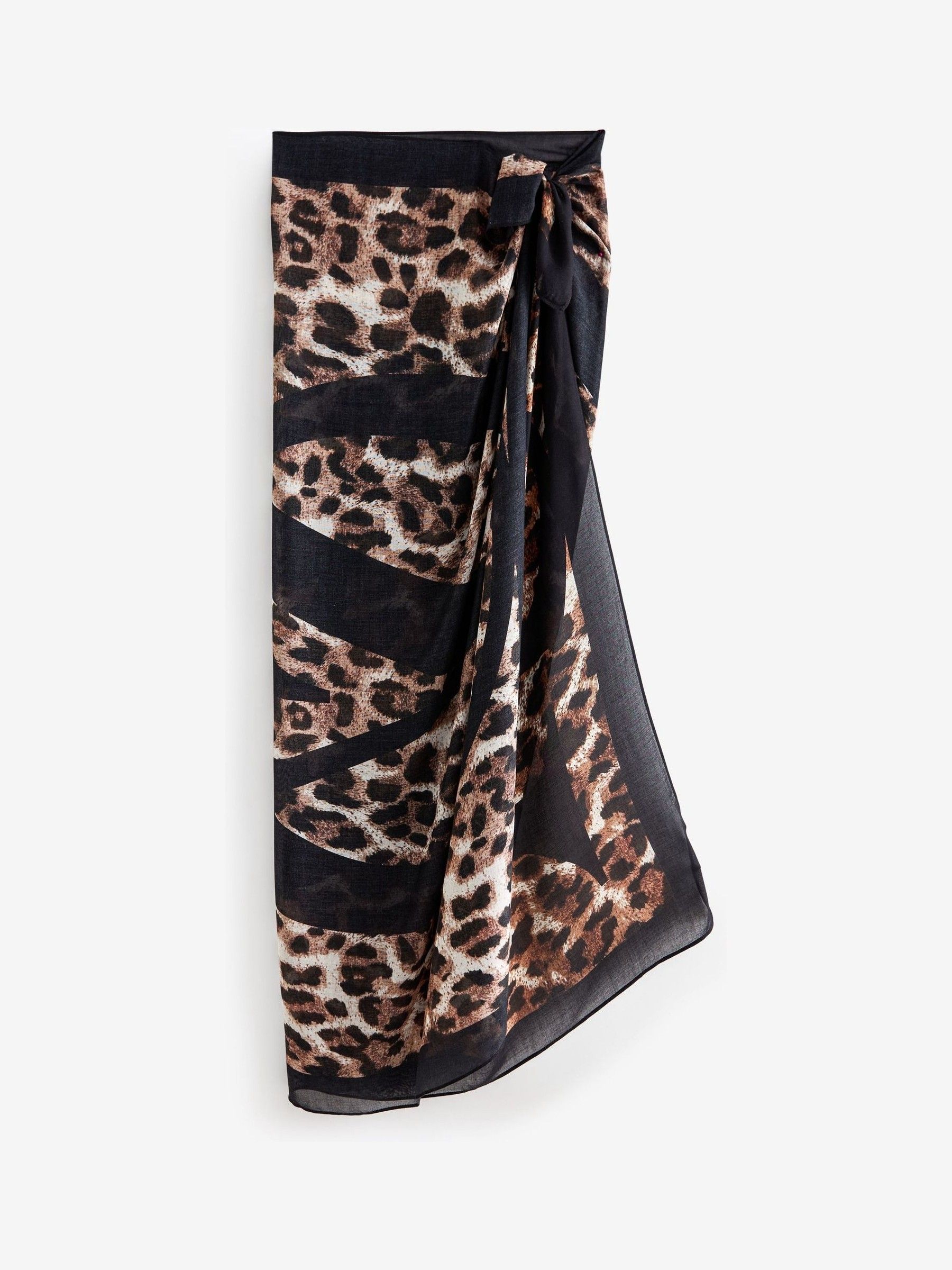 Brown Leopard Logo Sarong Coverup - Image 6 of 7