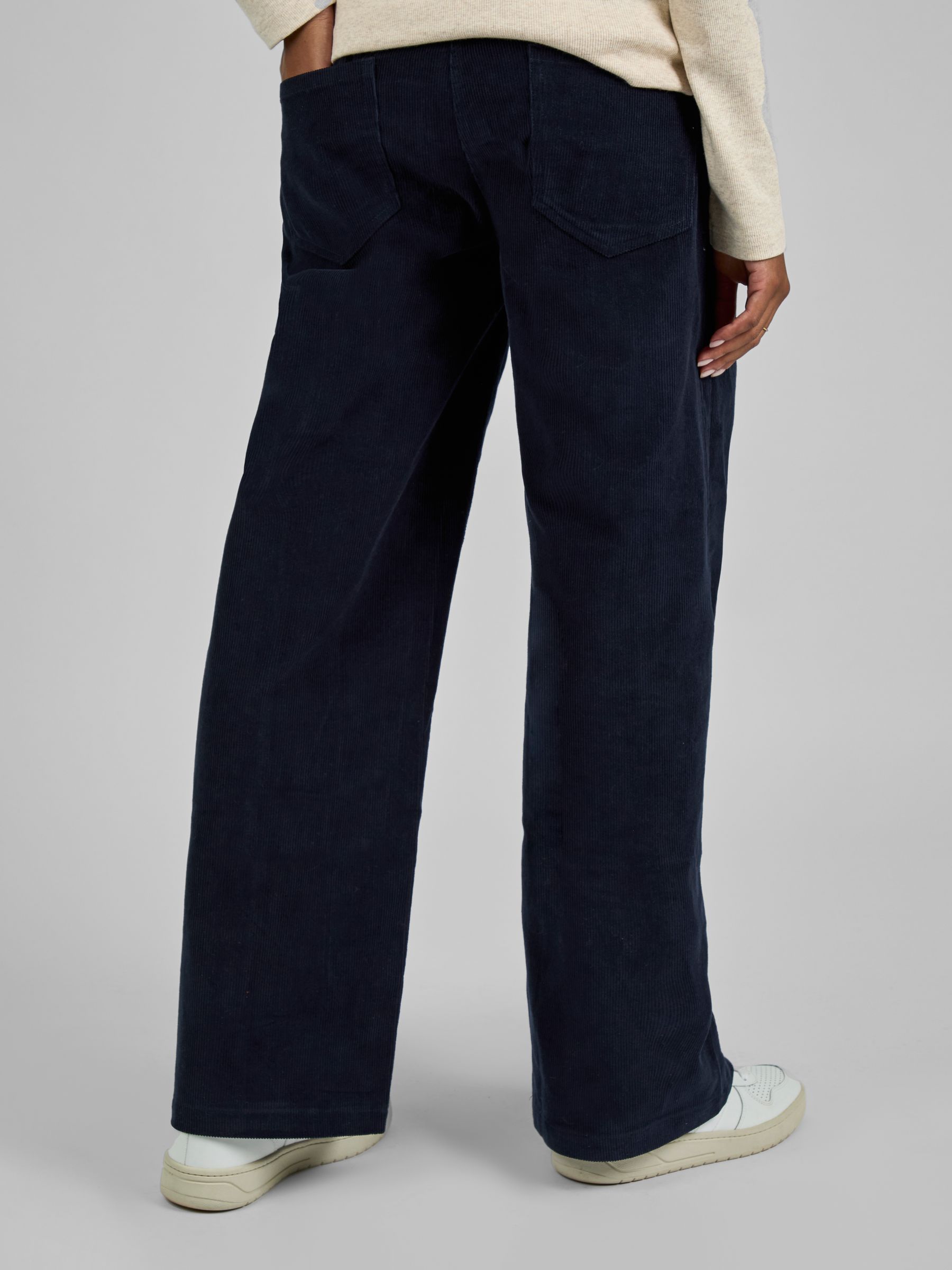 Navy Blue Corduroy Wide Leg Maternity Trousers - Image 2 of 4