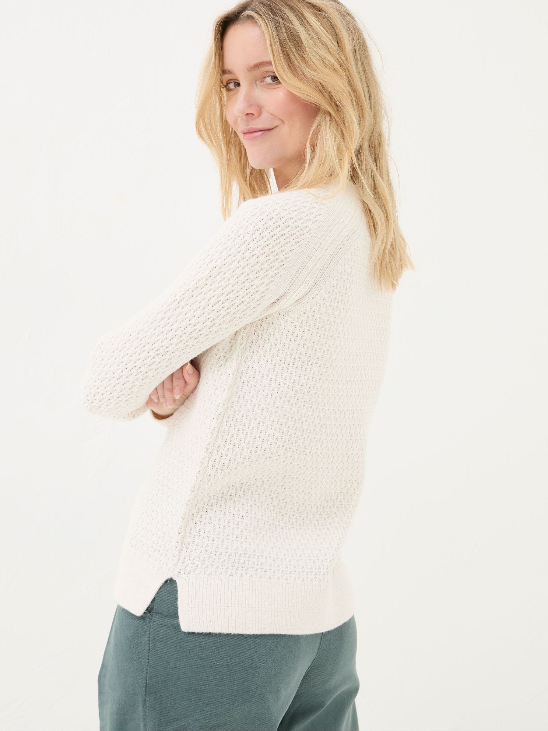 Ella Ivory Textured Jumper - Image 2 of 4
