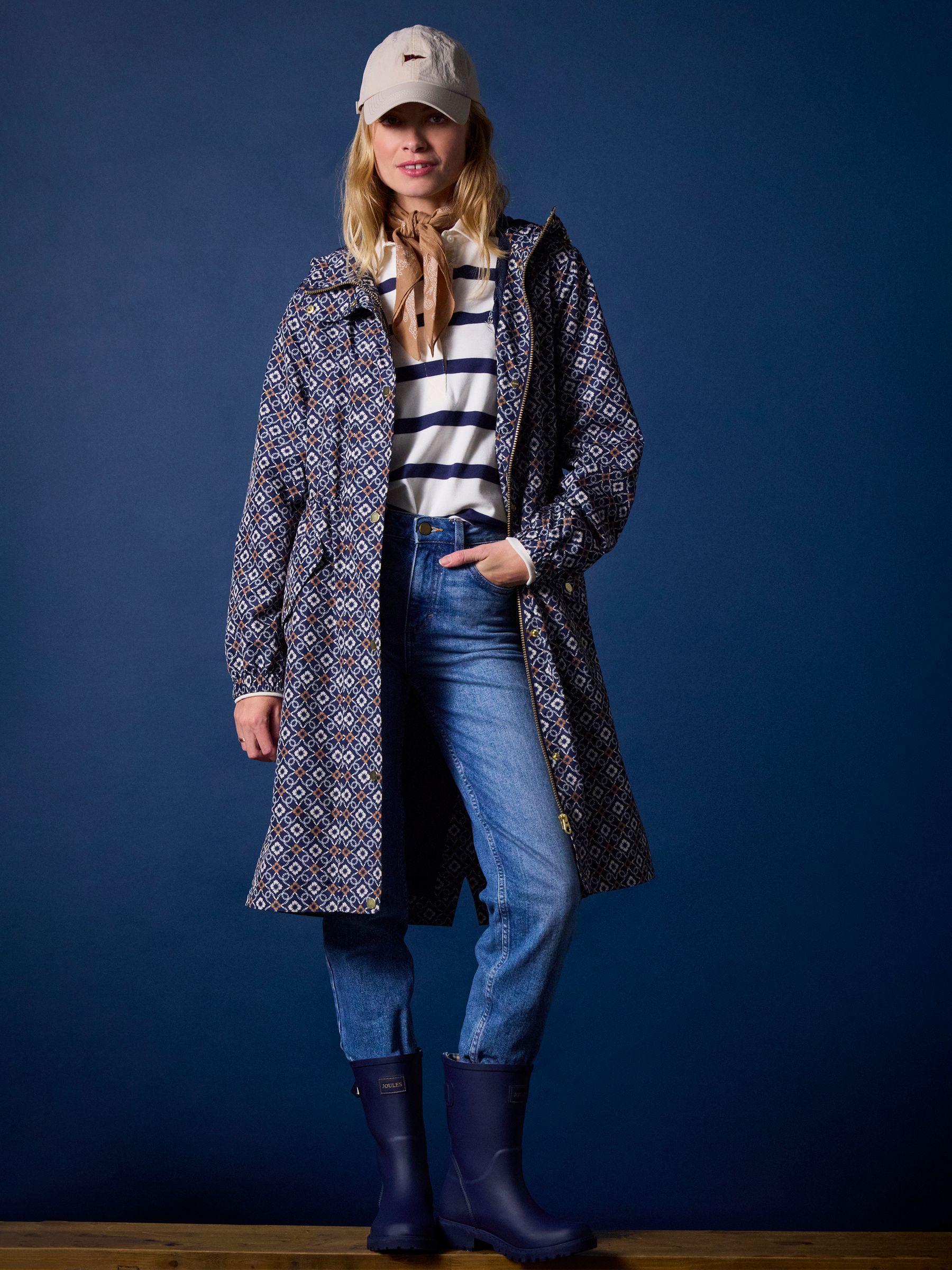 Holkham Navy Waterproof Packable Raincoat With Hood - Image 2 of 13