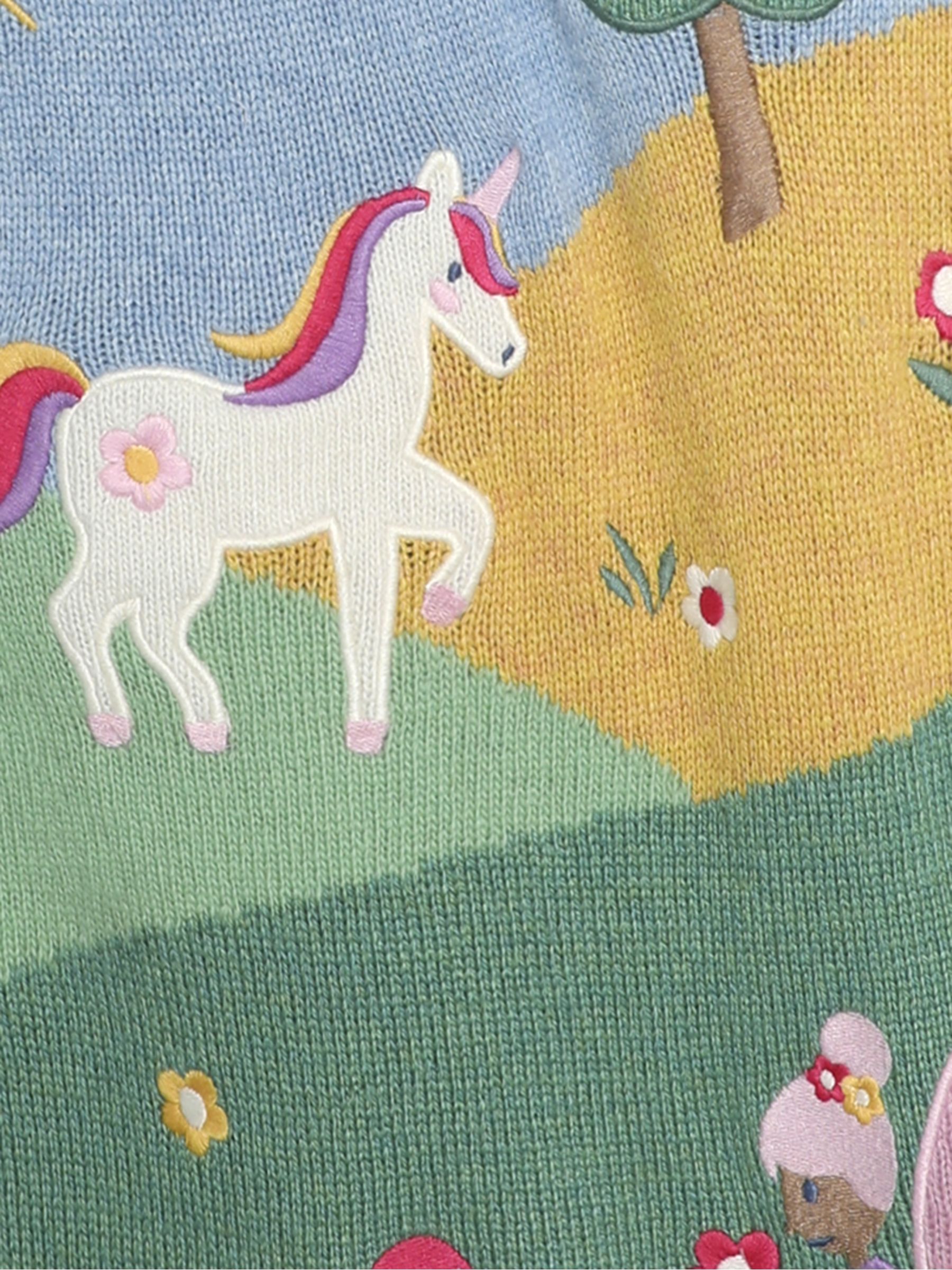 Blue Fairy & Unicorn Meadow Scene Knitted Dress - Image 3 of 3