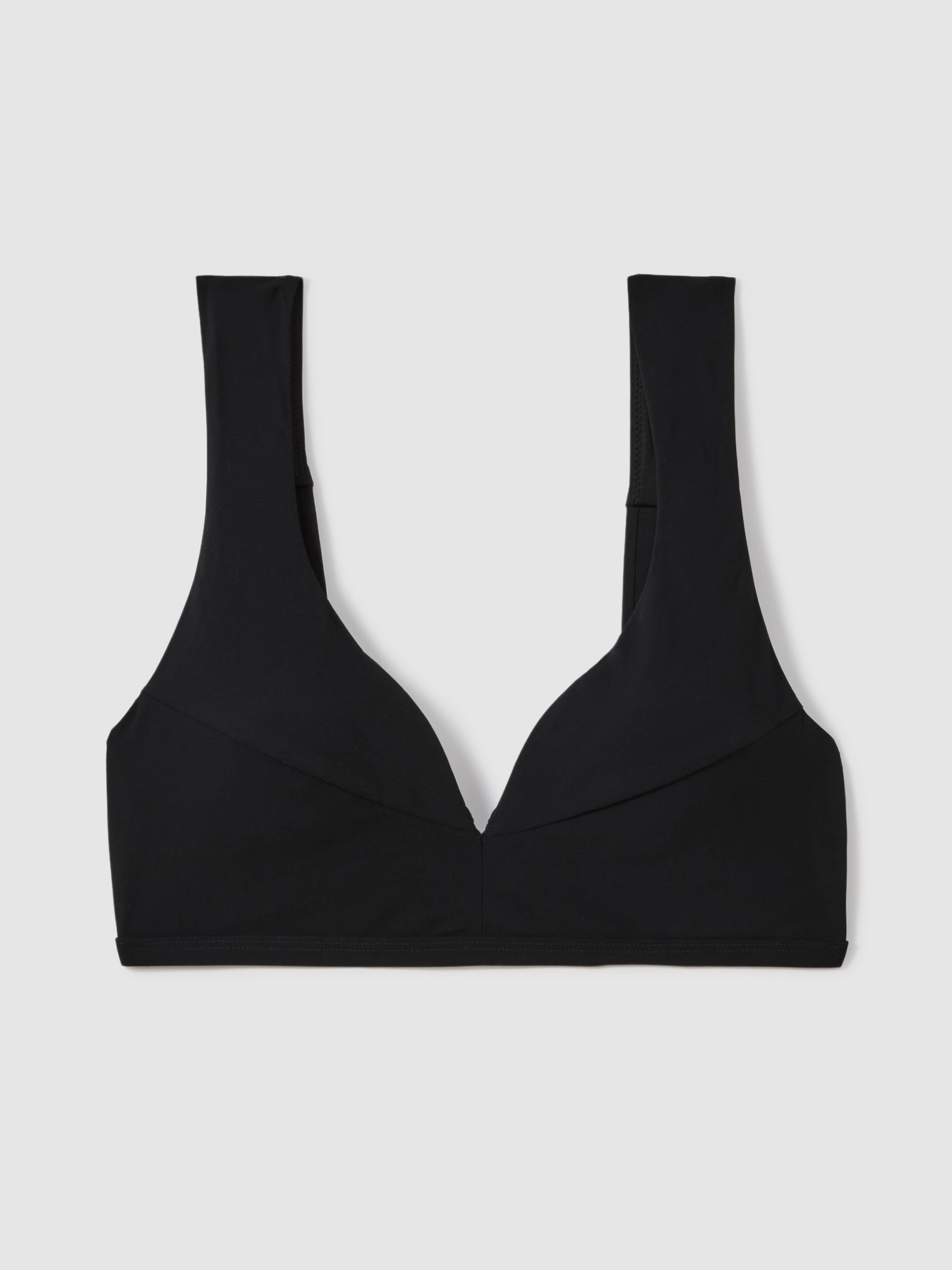 Wide Strap Boned Bikini Top in Black - Image 2 of 5