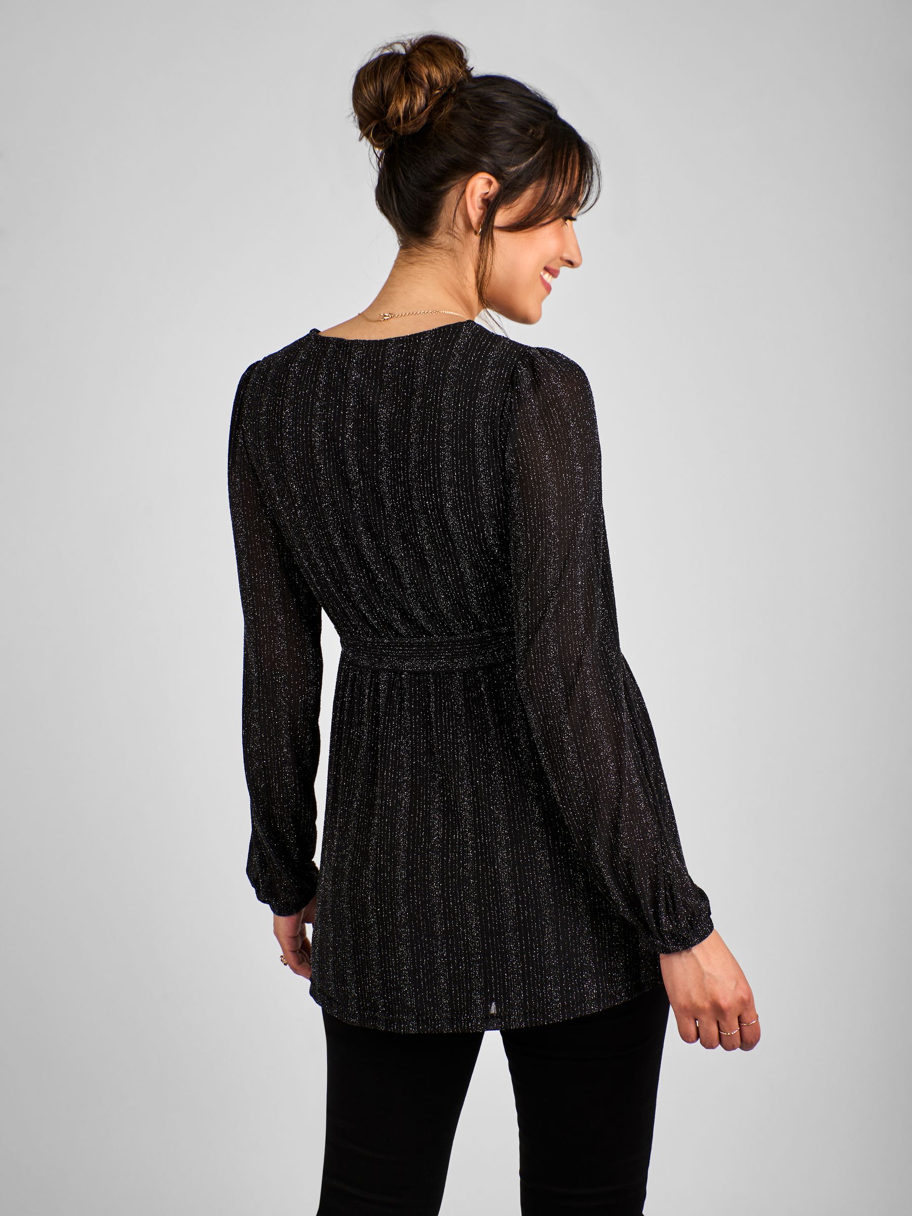 Black Maternity Sparkle Top - Image 2 of 4