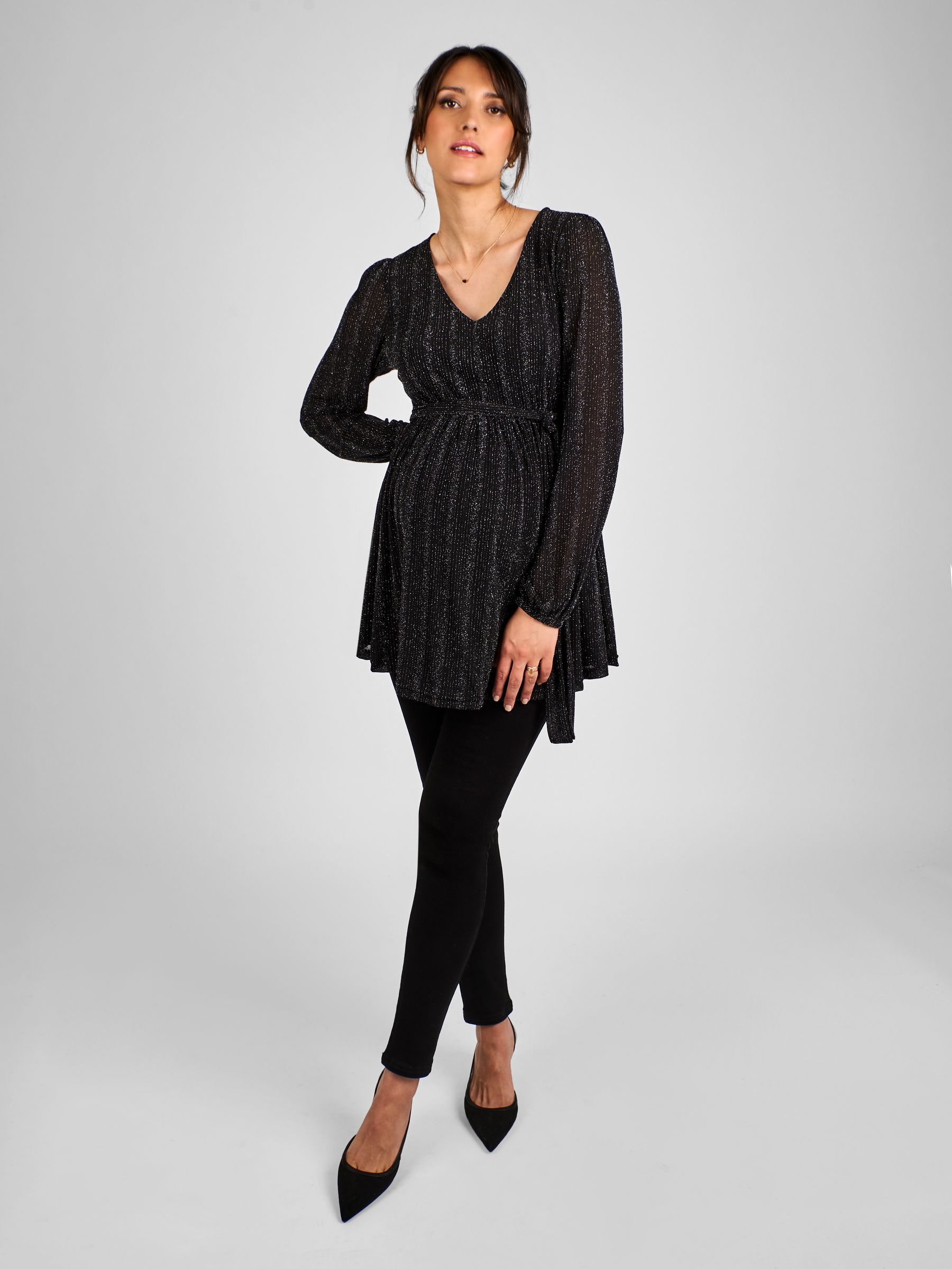 Black Maternity Sparkle Top - Image 3 of 4