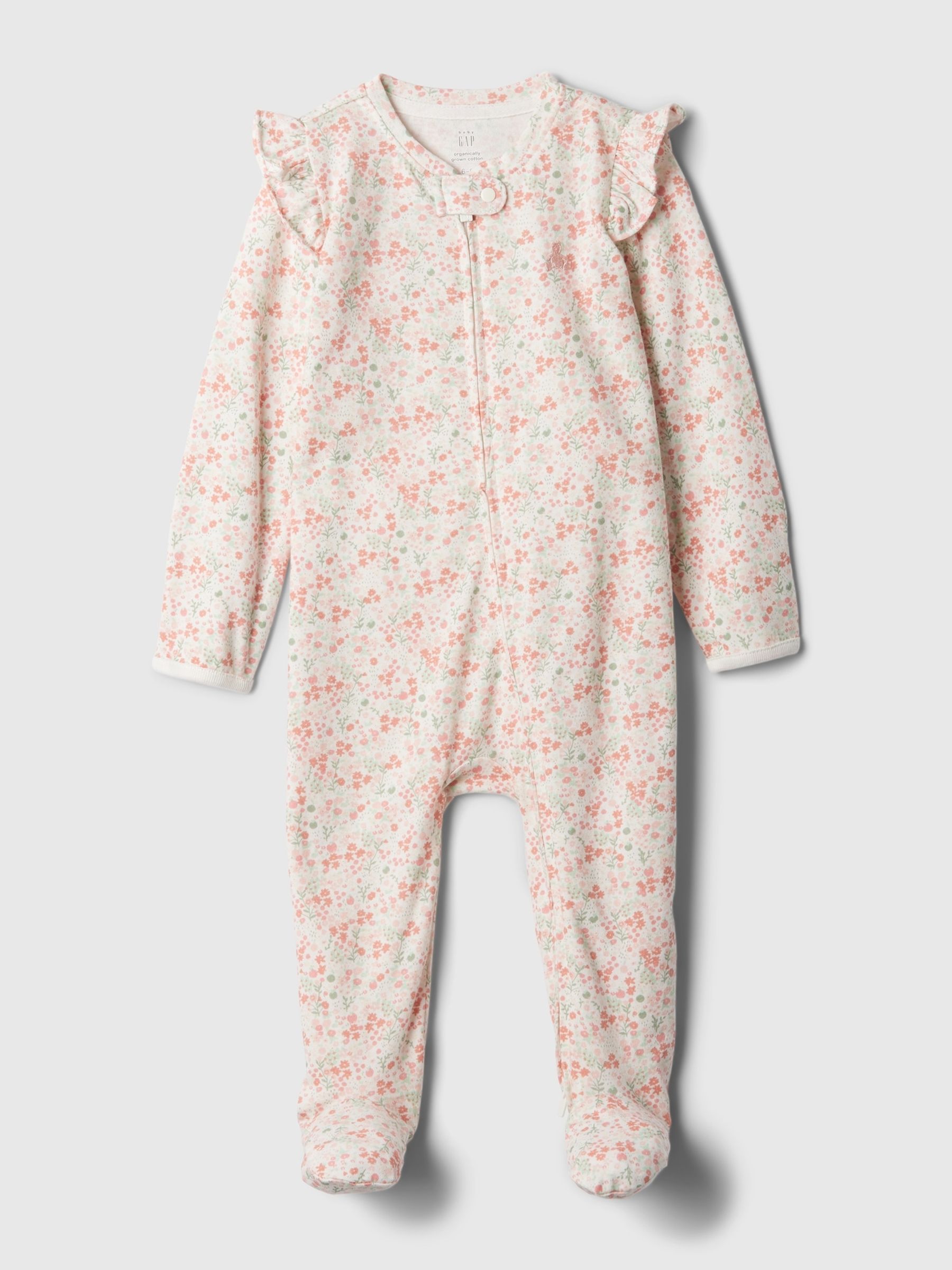Pink Floral Organic Cotton First Favourites Sleepsuit (Newborn-9mths) - Image 1 of 2