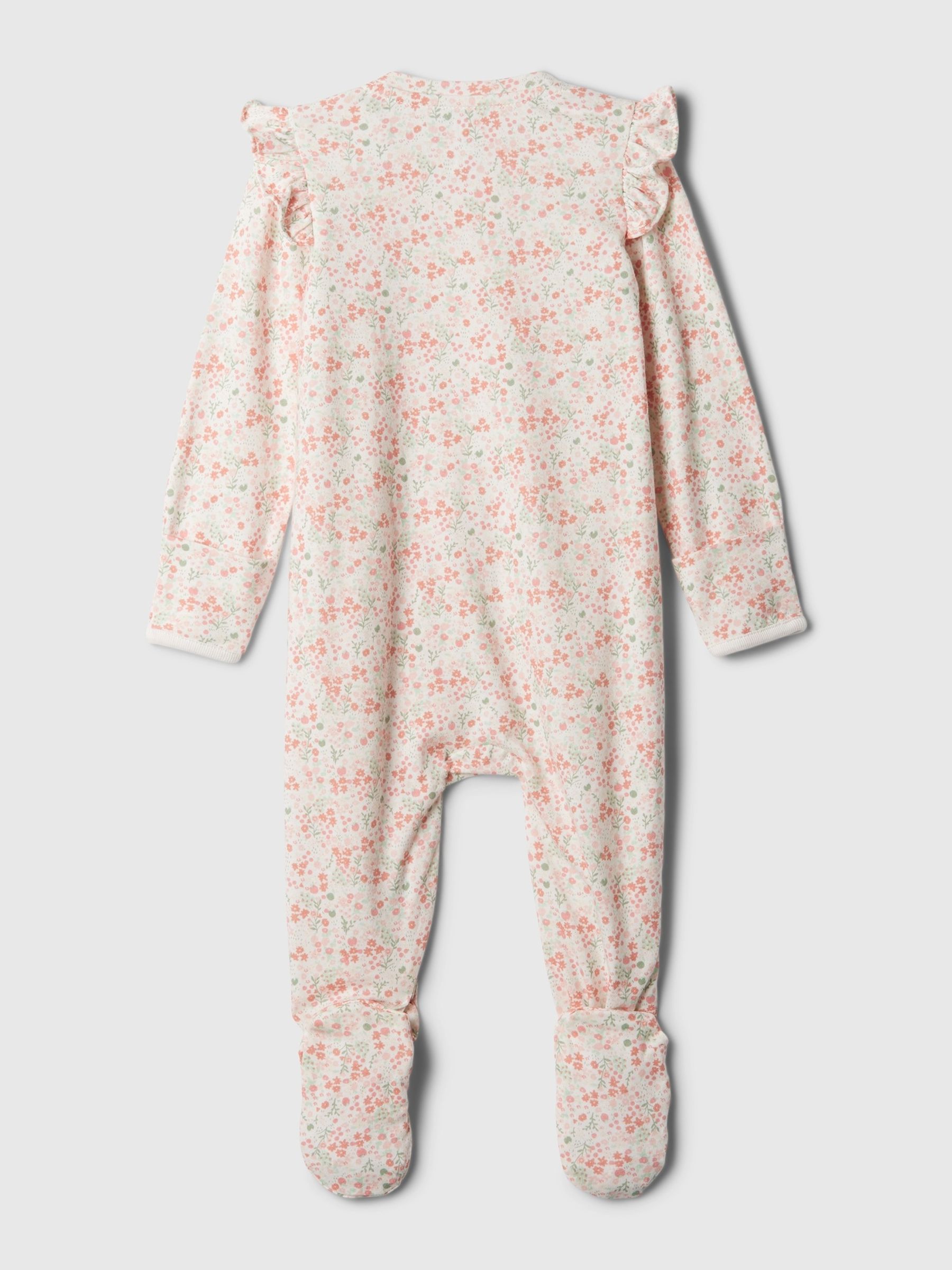 Pink Floral Organic Cotton First Favourites Sleepsuit (Newborn-9mths) - Image 2 of 2