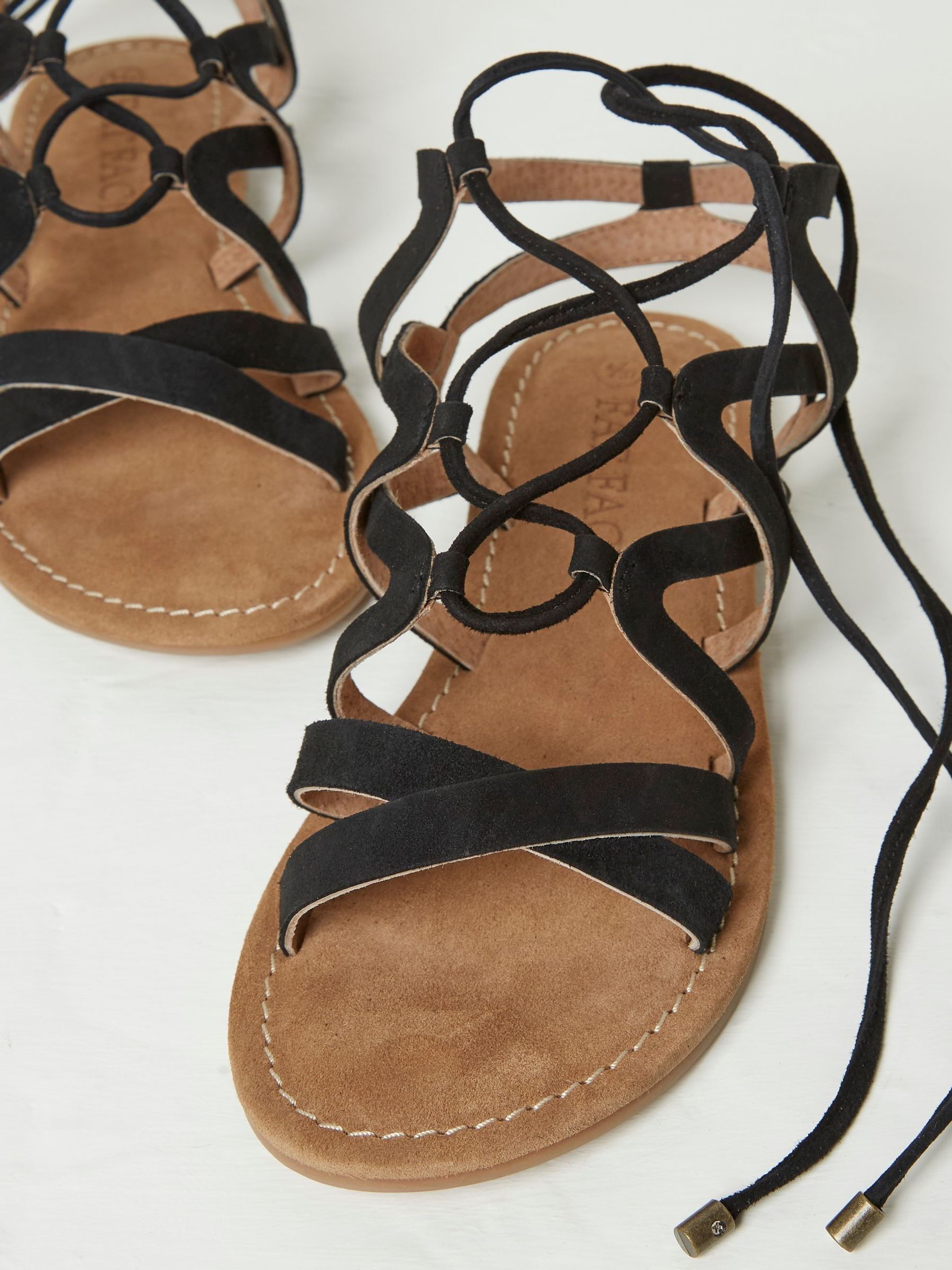 Renna Black Ghillie Lace Up Sandals - Image 4 of 4