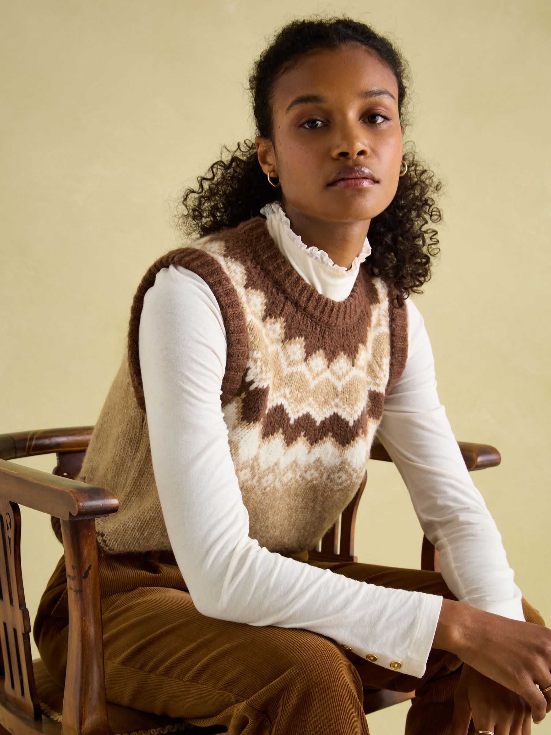 Amy Cream Long Sleeve High Neck Jersey Top - Image 8 of 9