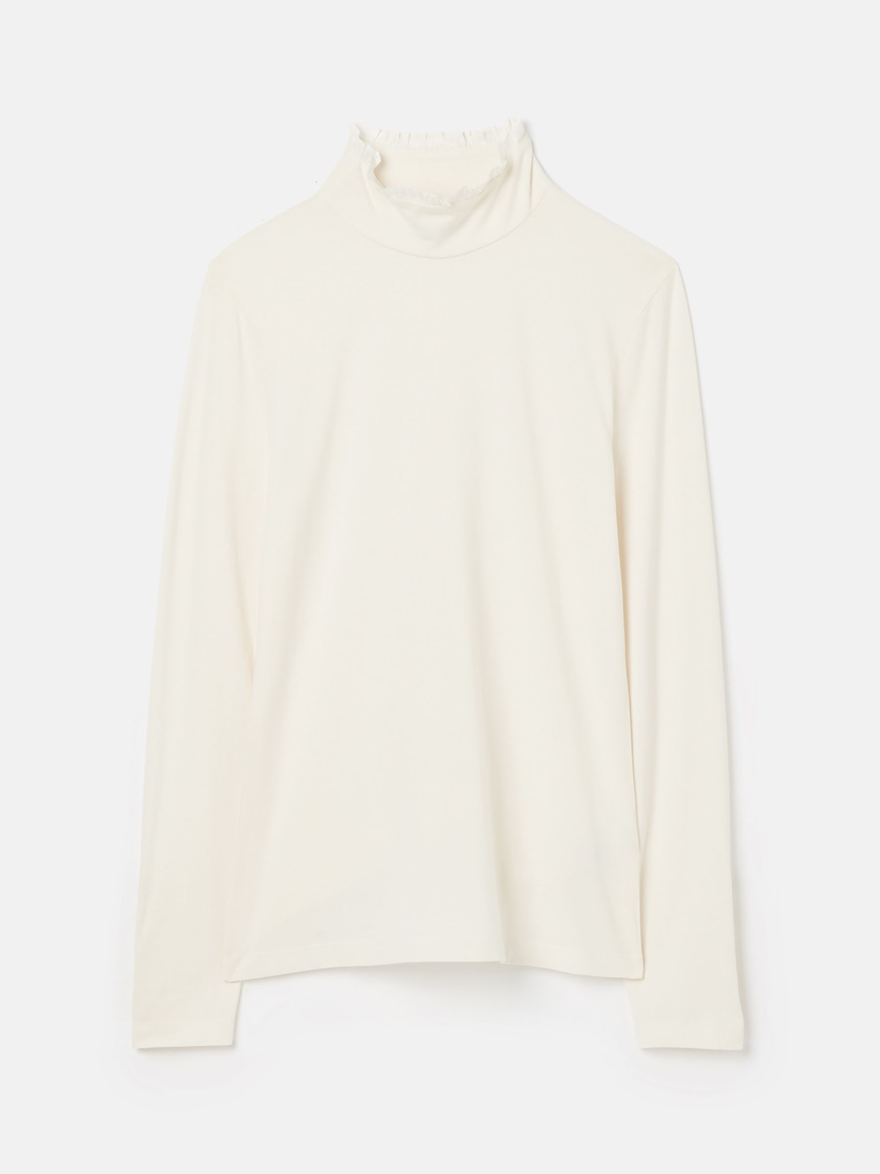 Amy Cream Long Sleeve High Neck Jersey Top - Image 9 of 9