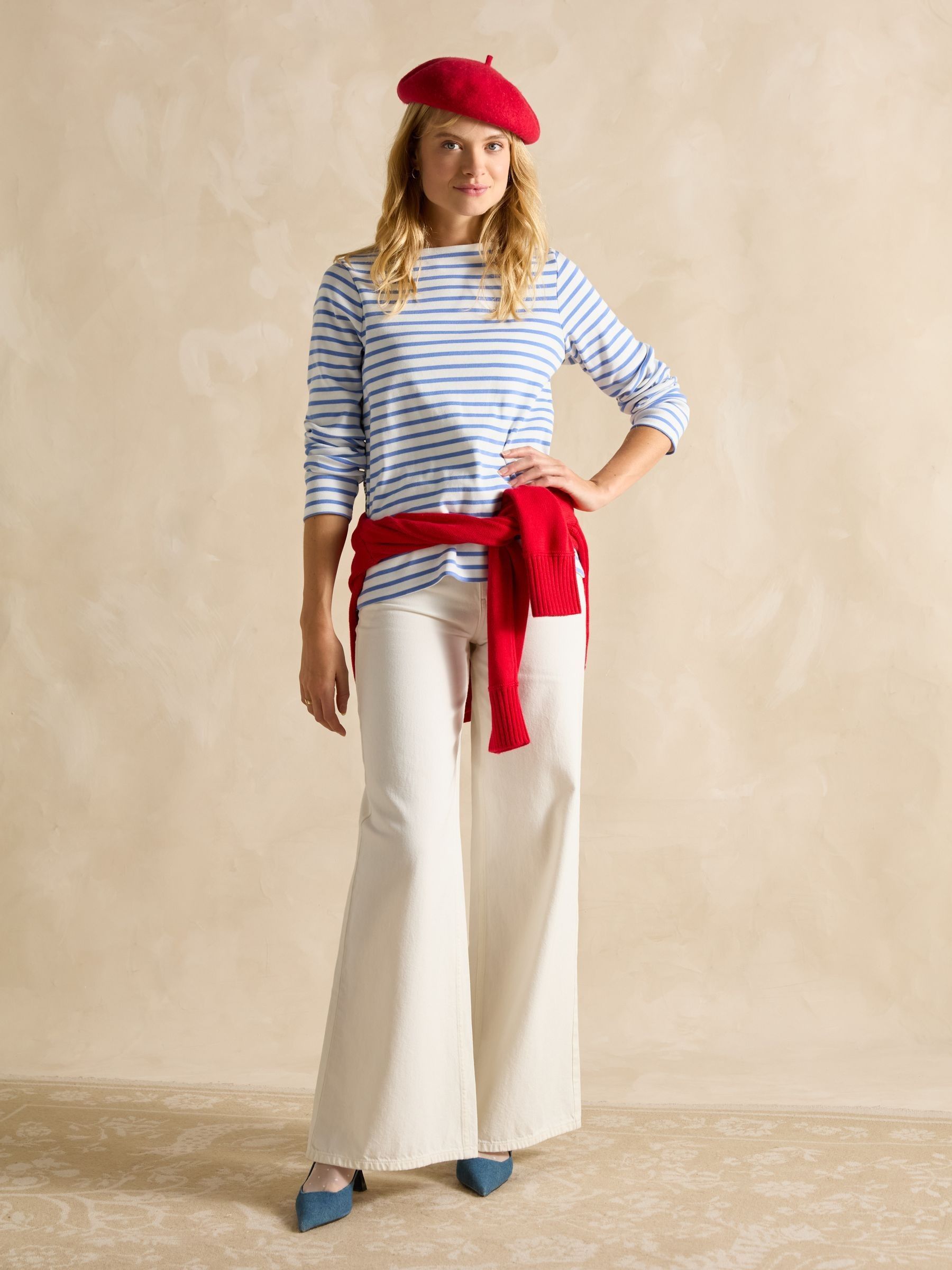 Harbour Ditsy Blue/White Boat Neck Printed Top - Image 6 of 7