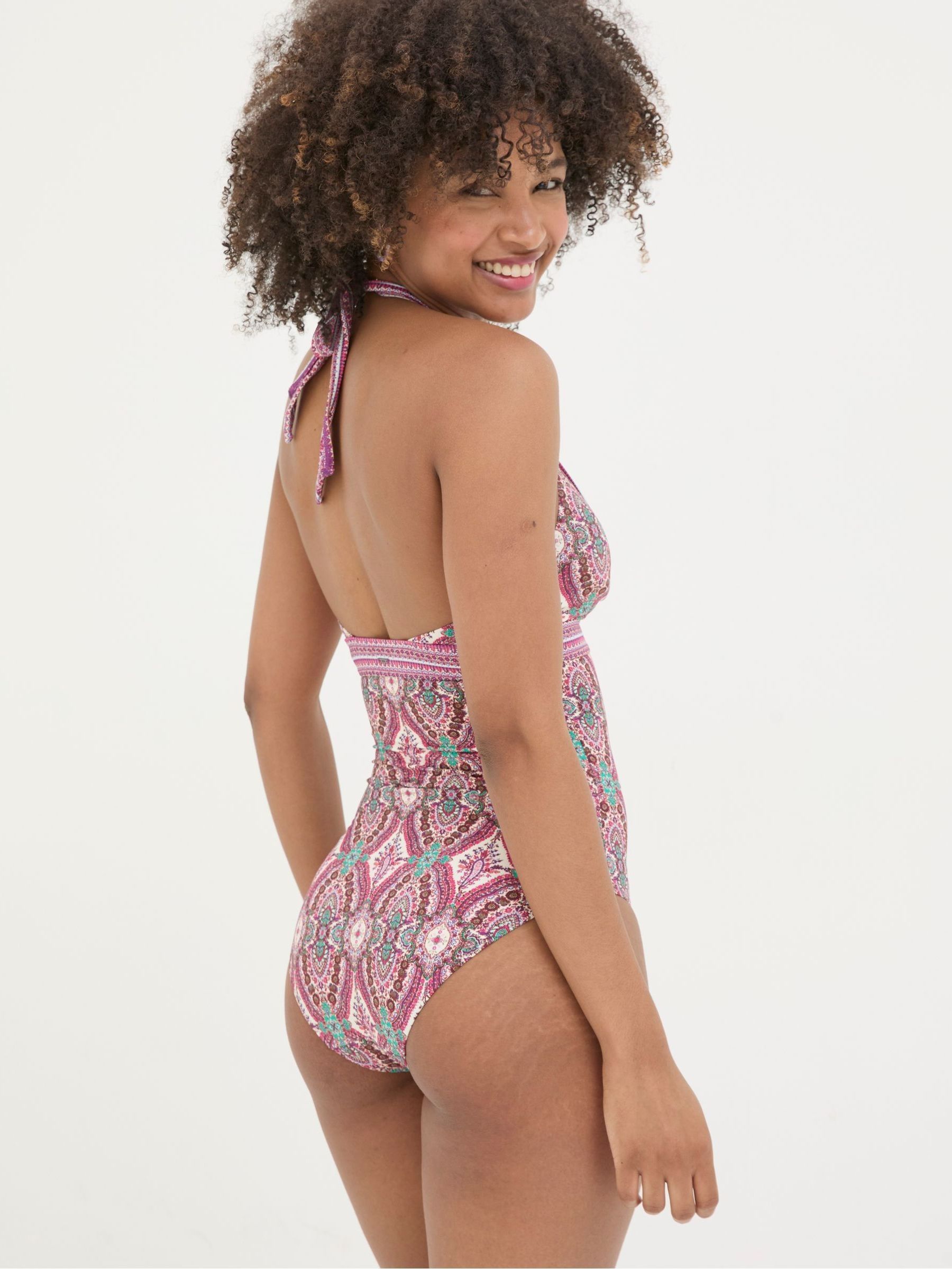 Serena Pink Detail Paisley Swimsuit - Image 2 of 6