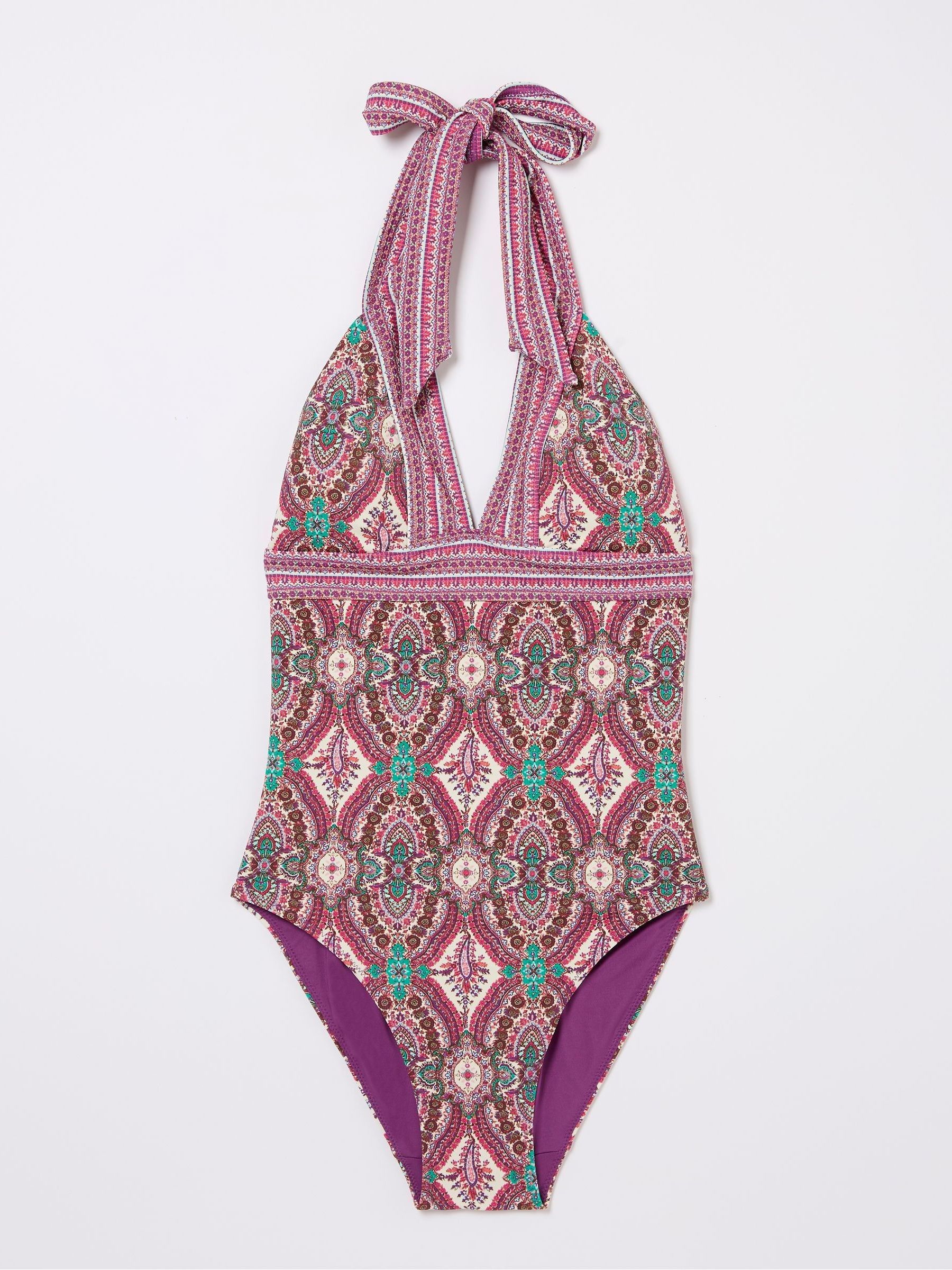 Serena Pink Detail Paisley Swimsuit - Image 6 of 6