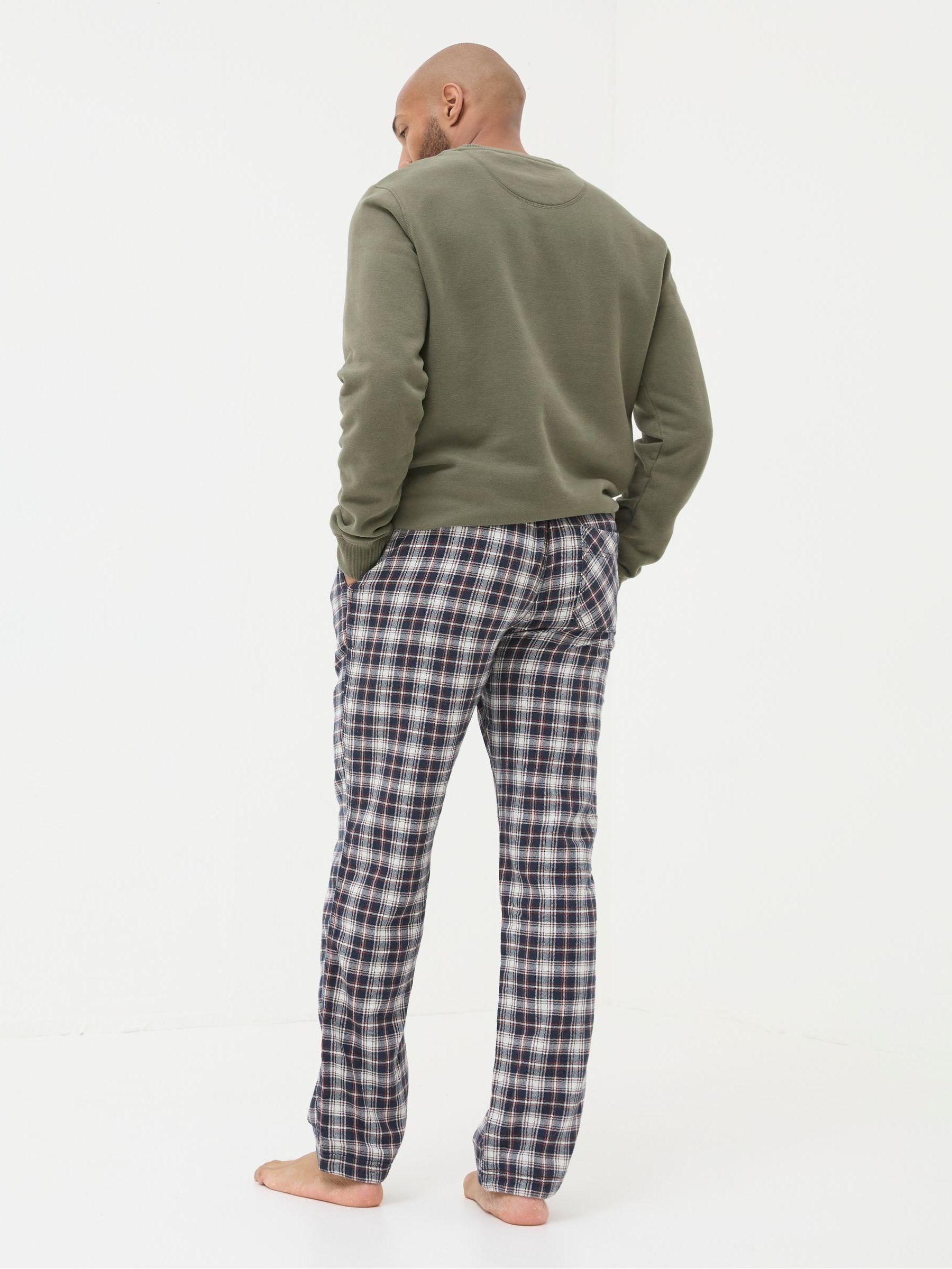 Cranleigh Navy Blue Check Pyjama Bottoms - Image 2 of 5