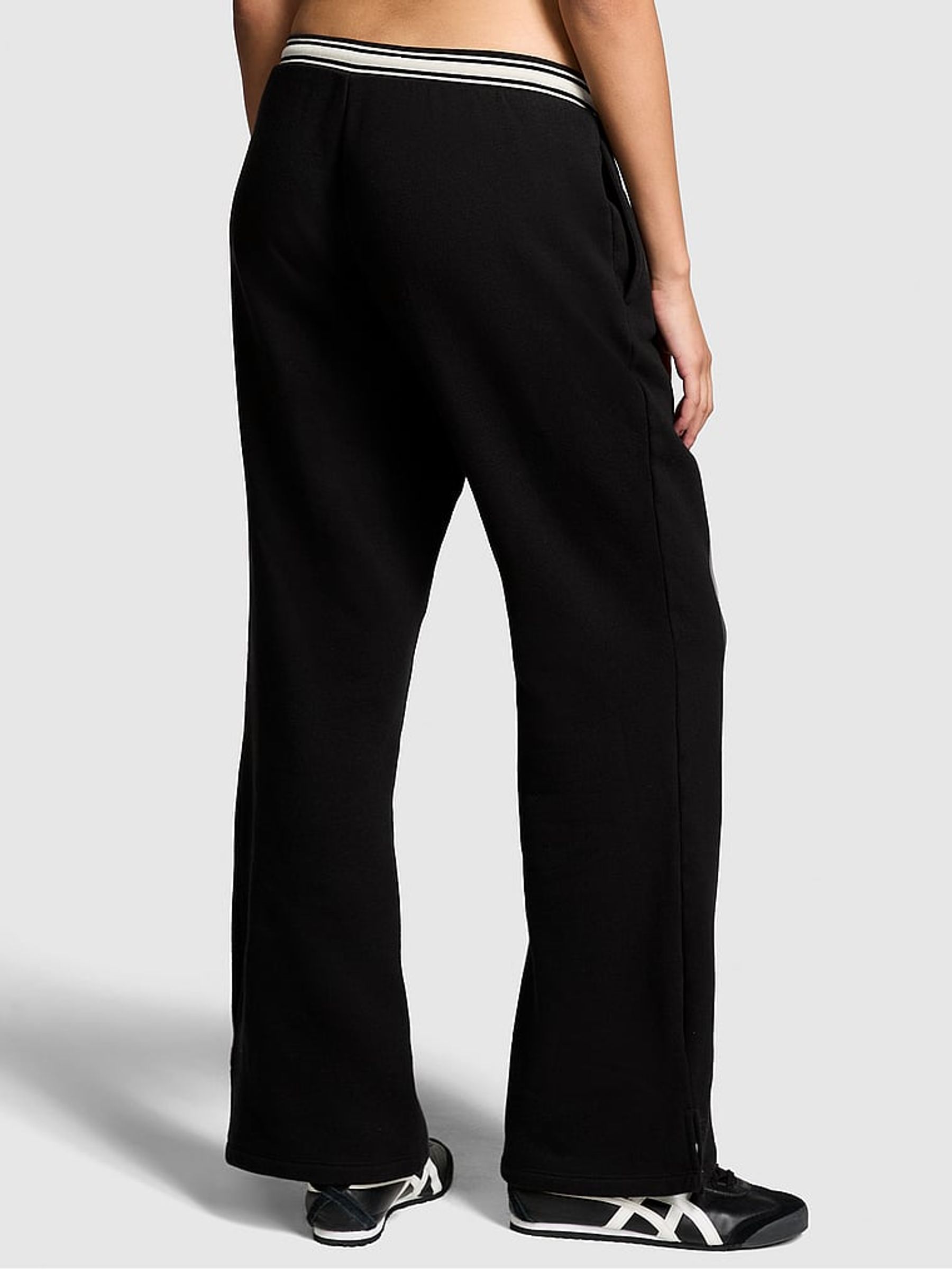 Black Knitted Flare Fleece Joggers - Image 2 of 4