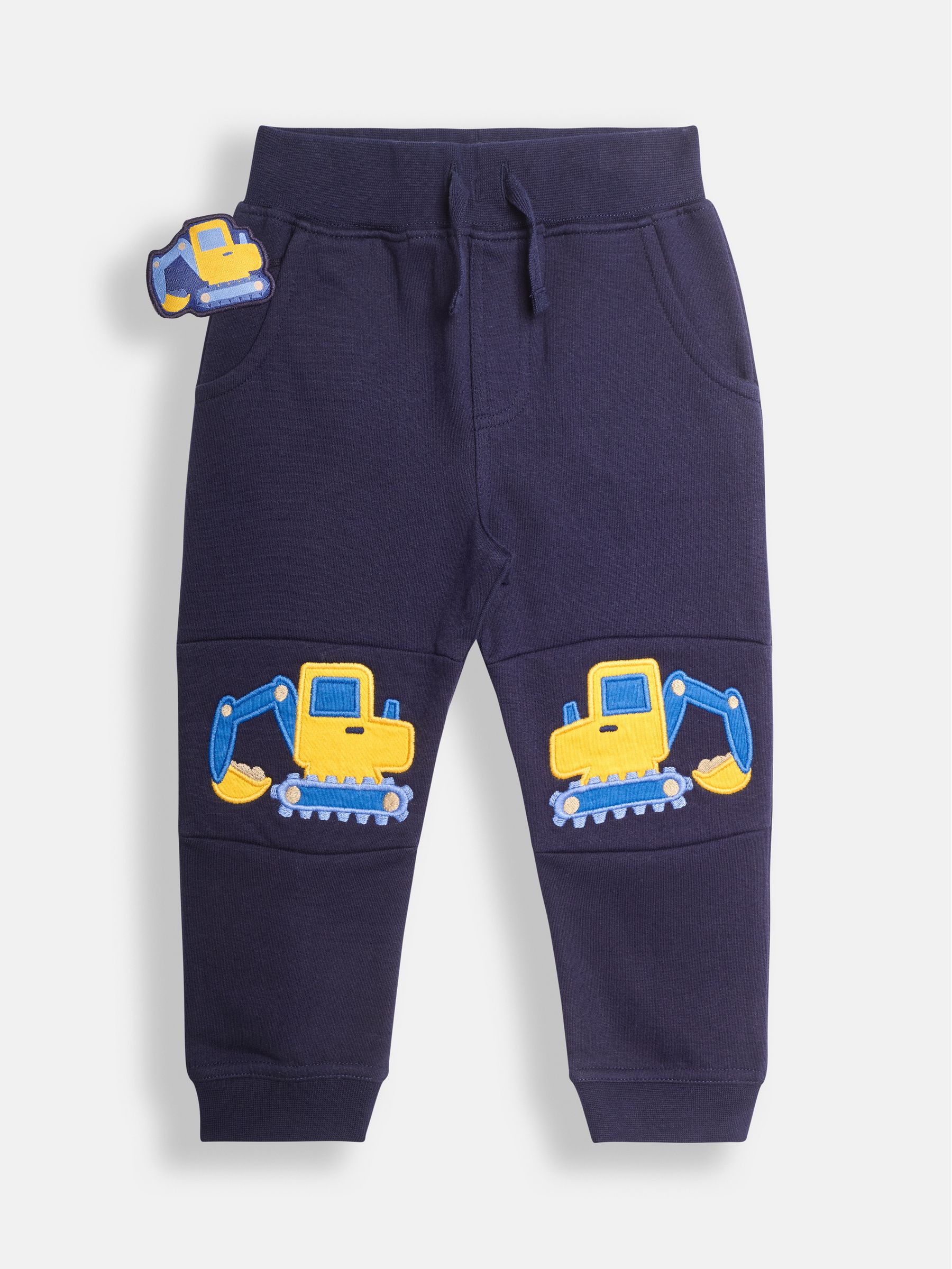Navy Blue Digger Appliqué Knee Pet in Pocket Joggers - Image 3 of 4