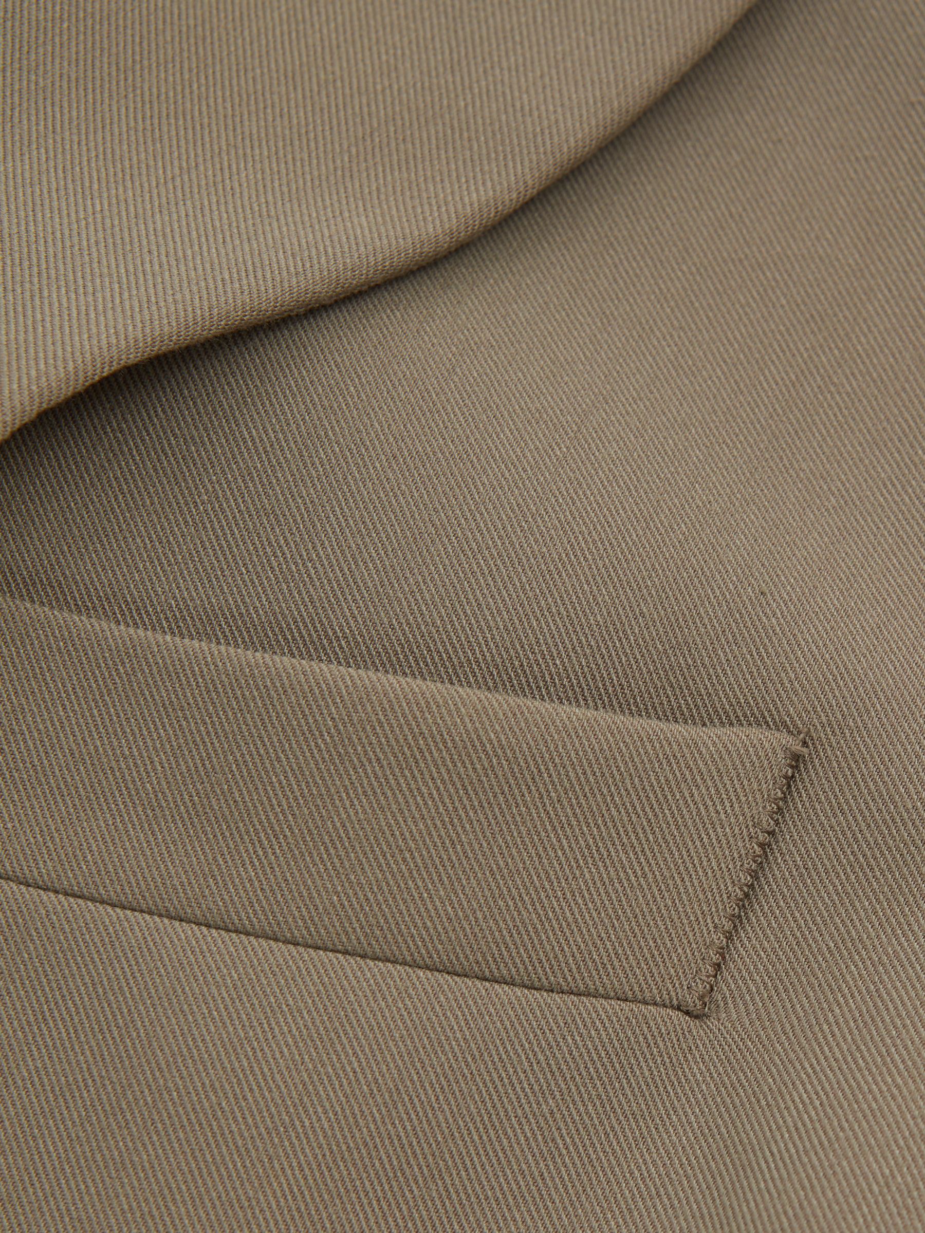 Petite Double Breasted Longline Suit Waistcoat in Khaki - Image 5 of 6