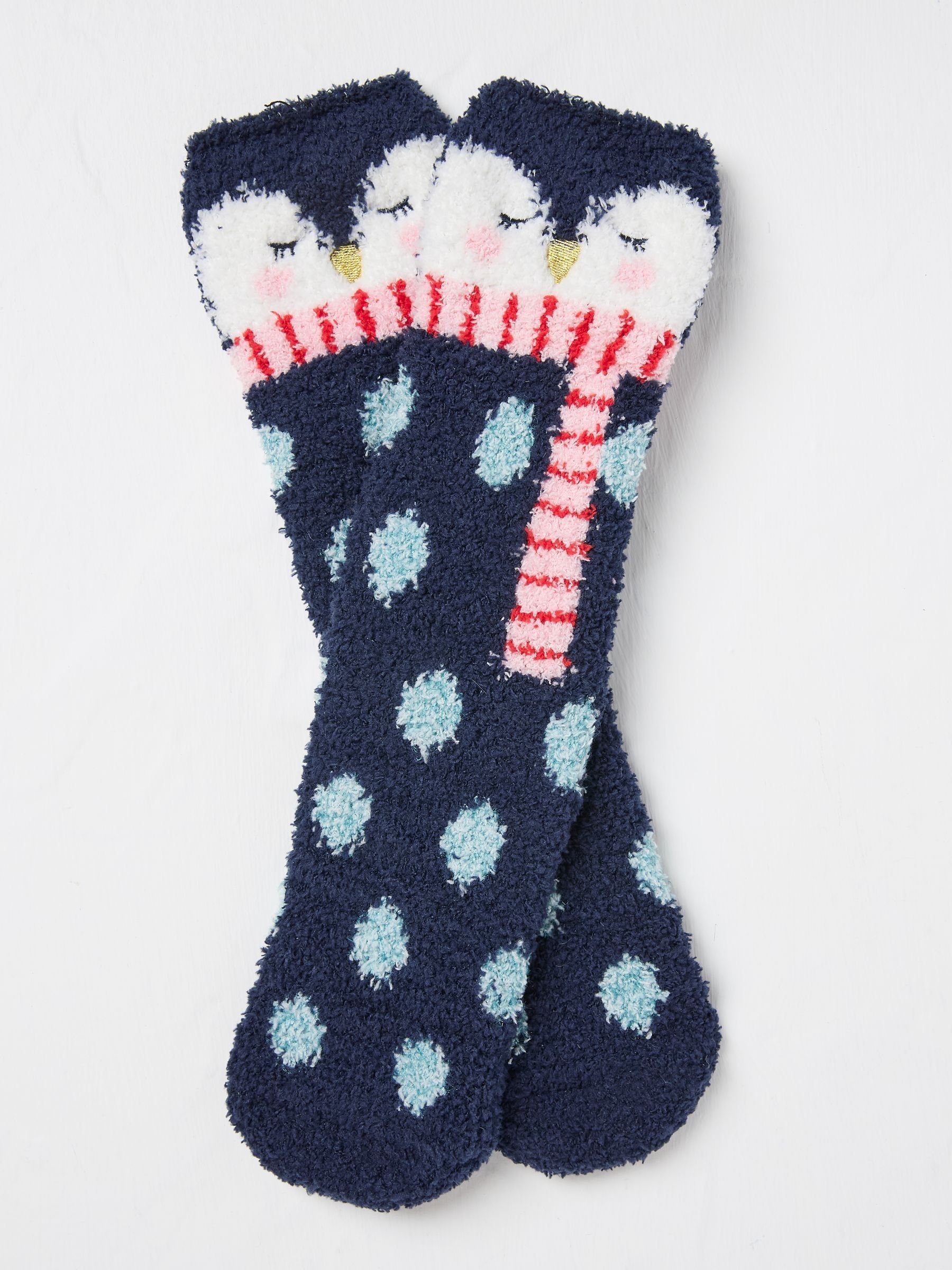 Blue Navy Cosy Penguin Socks - Image 1 of 2