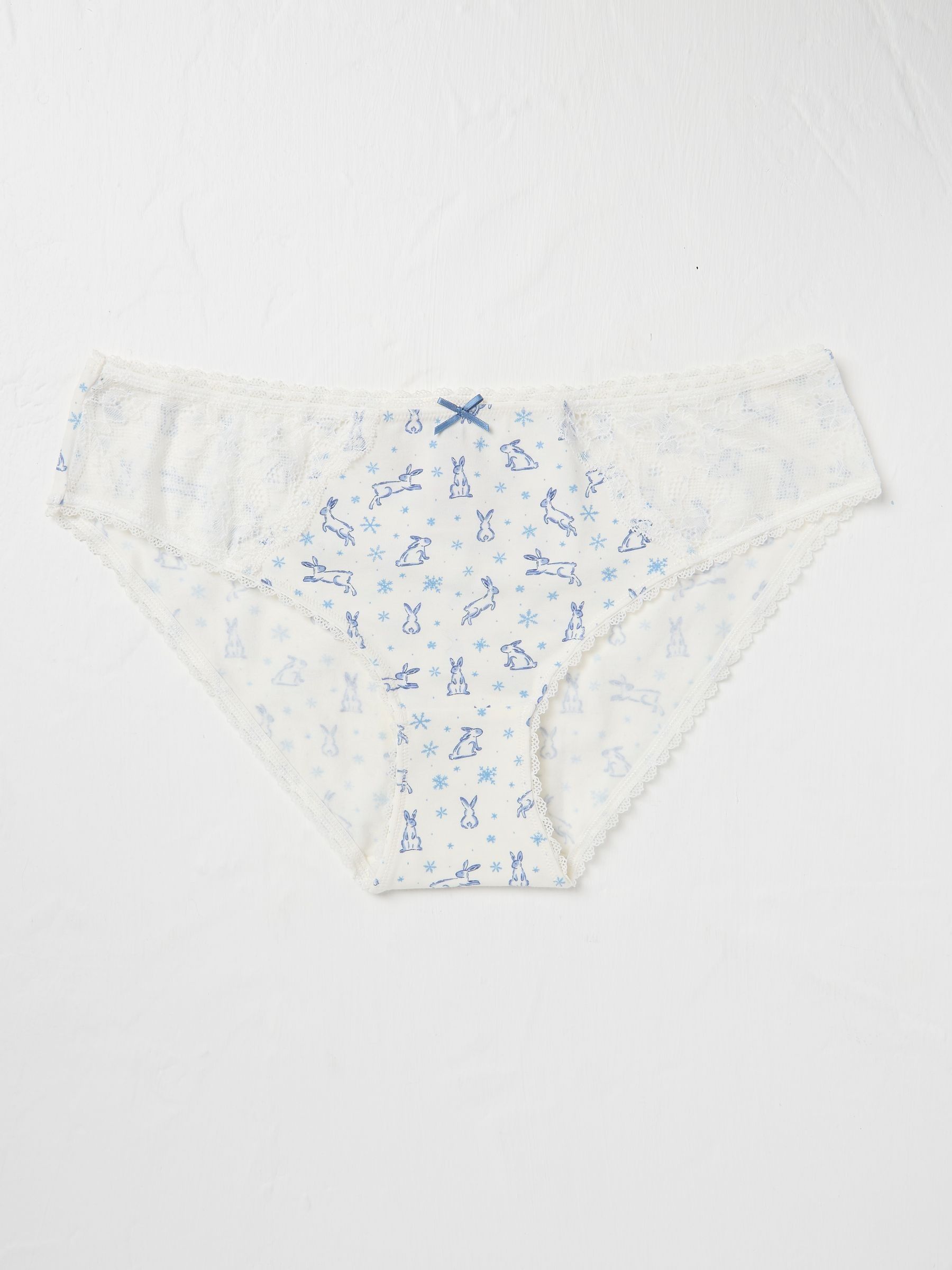 Chalk White Winter Bunny Mini Knickers - Image 1 of 2