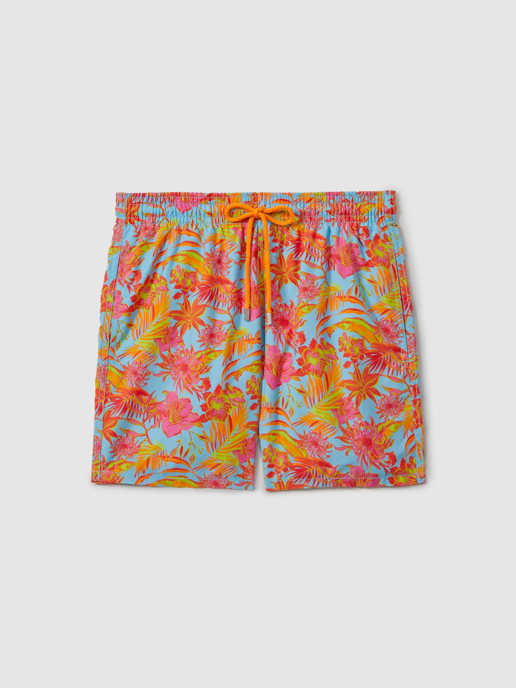 Vilebrequin Foldable Turtle Print Swim Shorts in Santorin Orange - Image 1 of 2