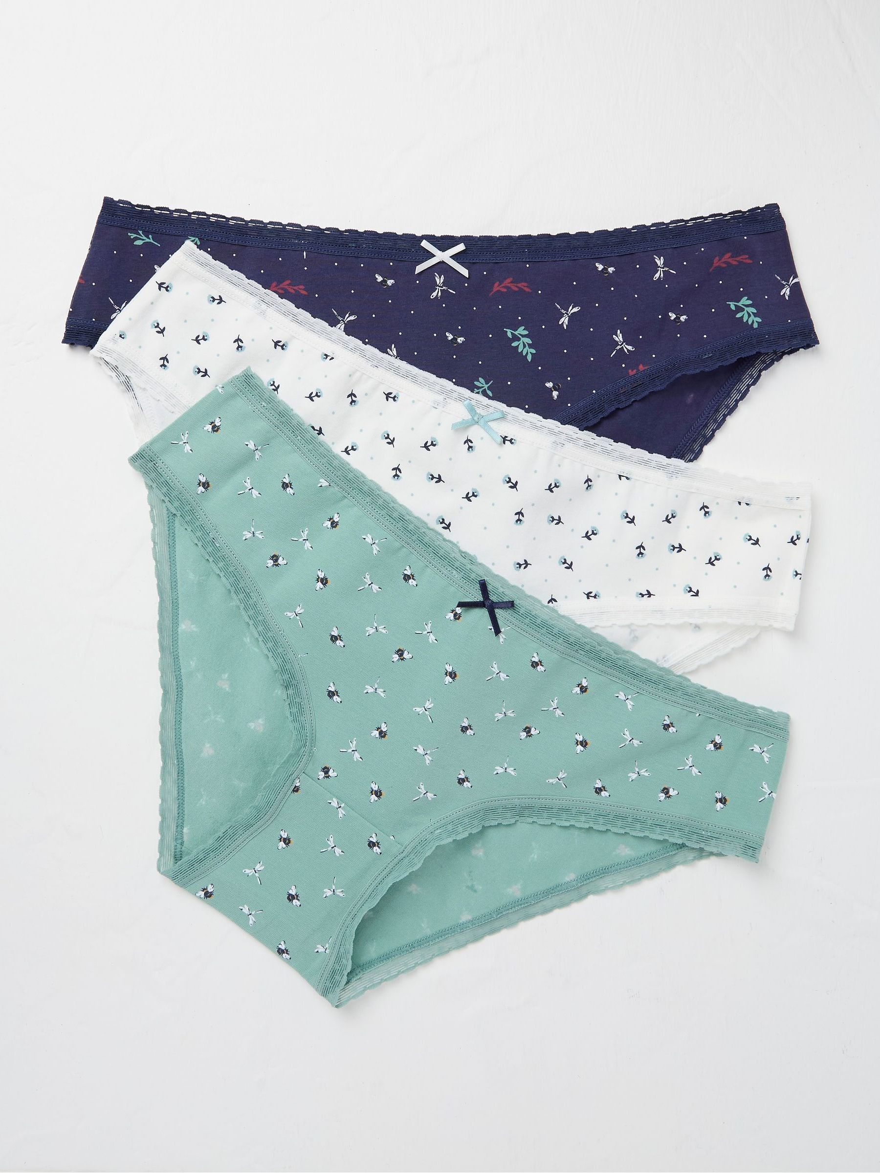 Bee Floral Mini Knickers 3 Pack - Image 1 of 2