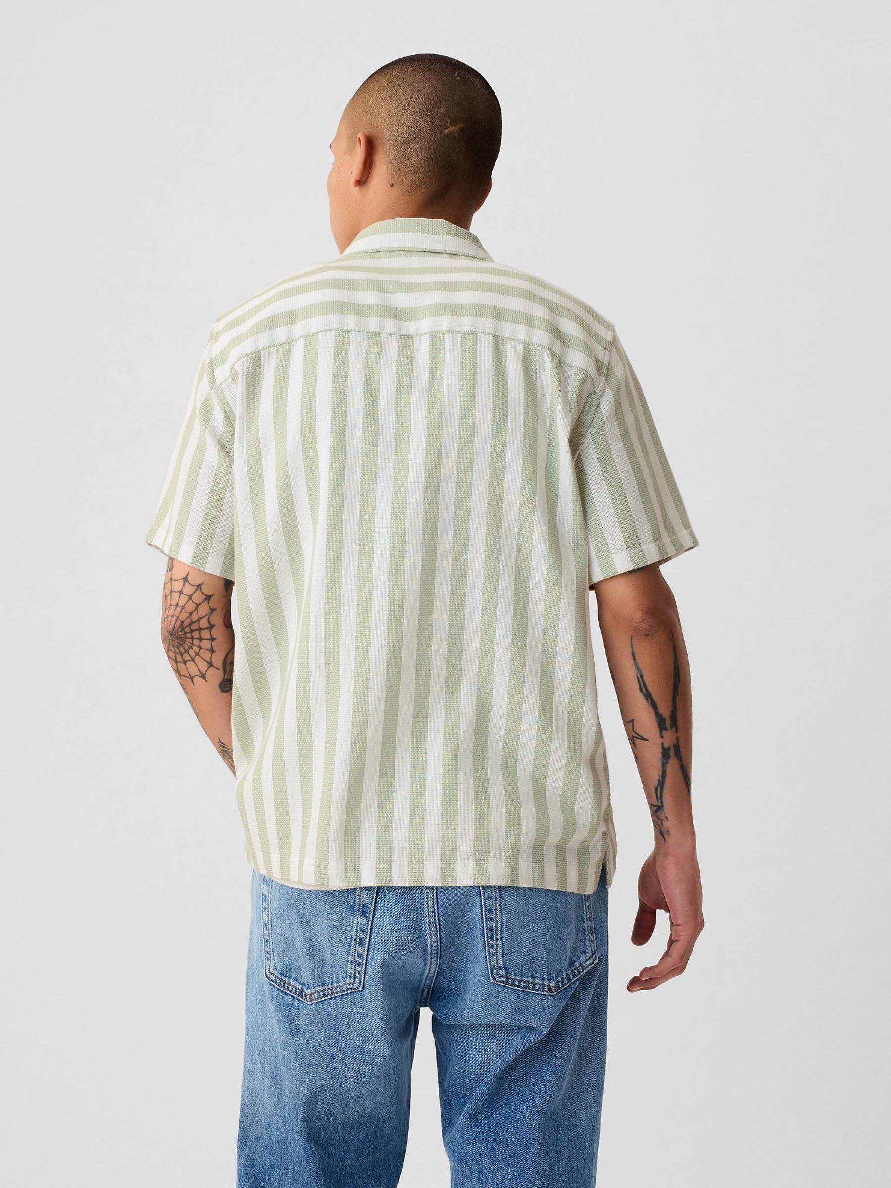 Green Textured Resort Short Sleeve Shirt - Image 3 of 5