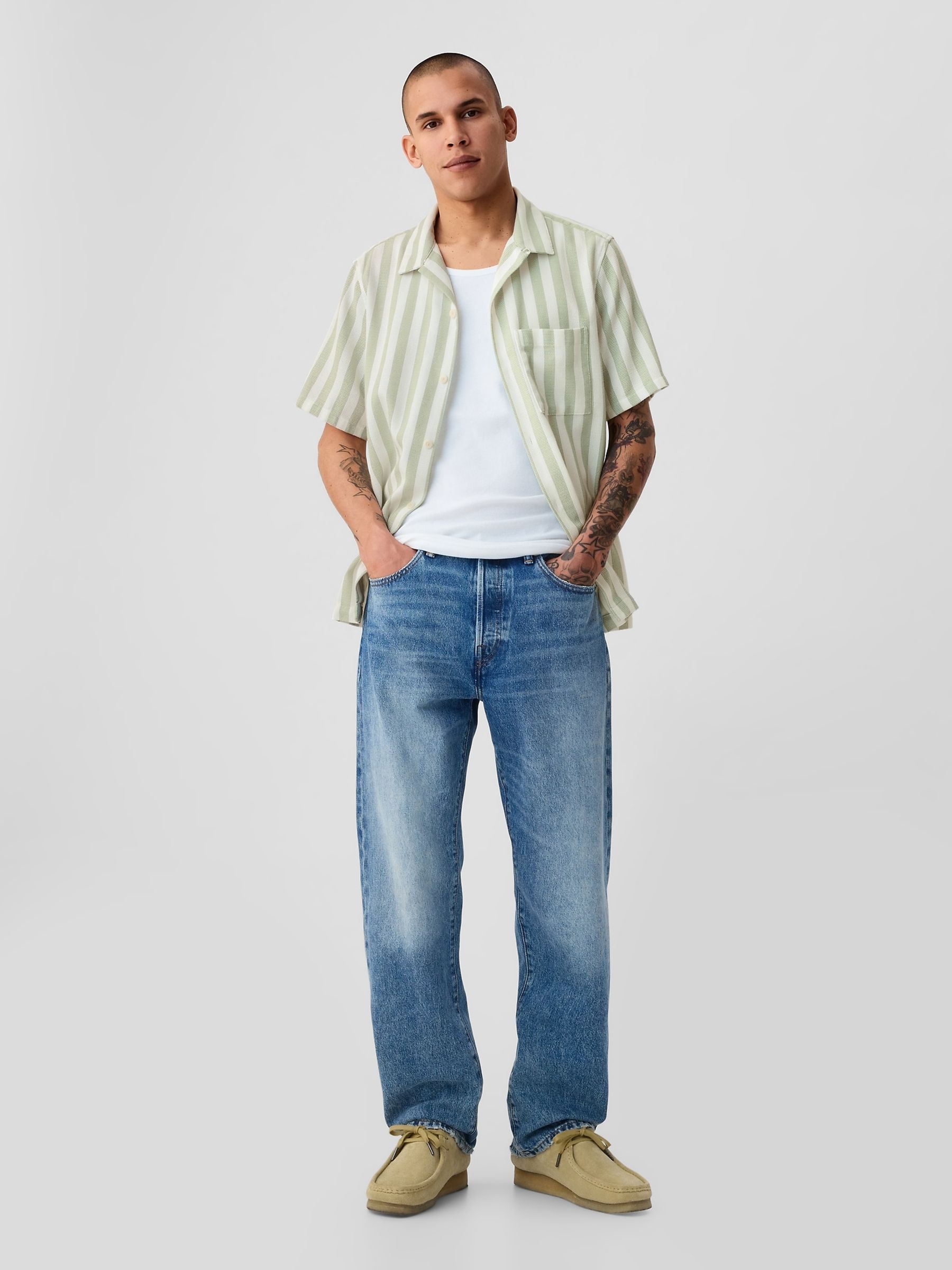 Green Textured Resort Short Sleeve Shirt - Image 4 of 5