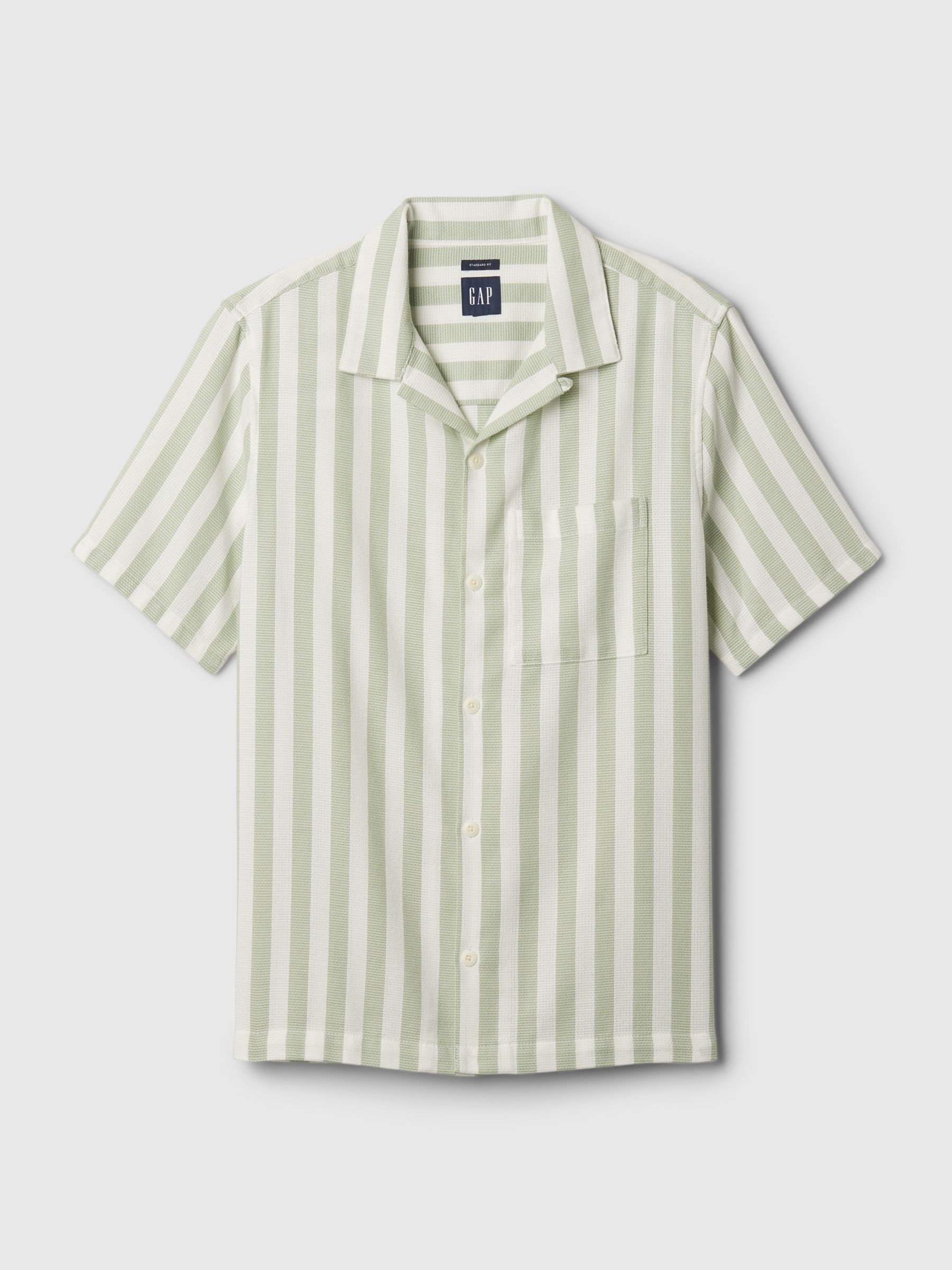 Green Textured Resort Short Sleeve Shirt - Image 5 of 5