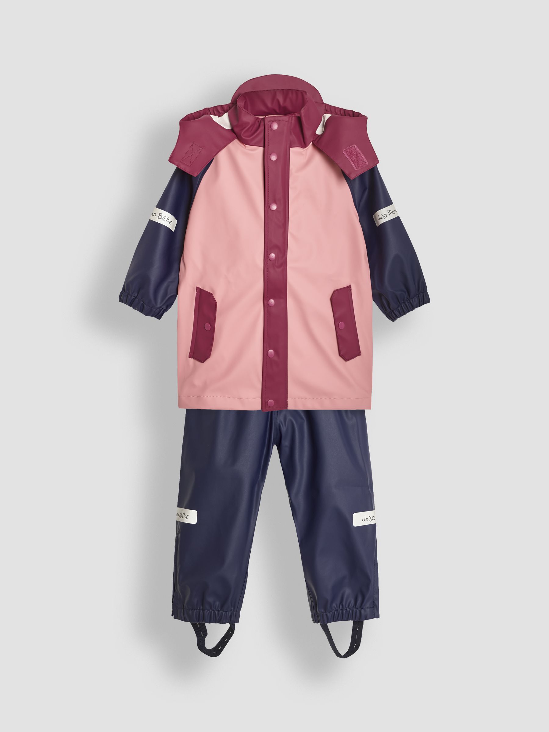 Pink 2 Piece Waterproof Trouser And Jacket Set - Image 1 of 7