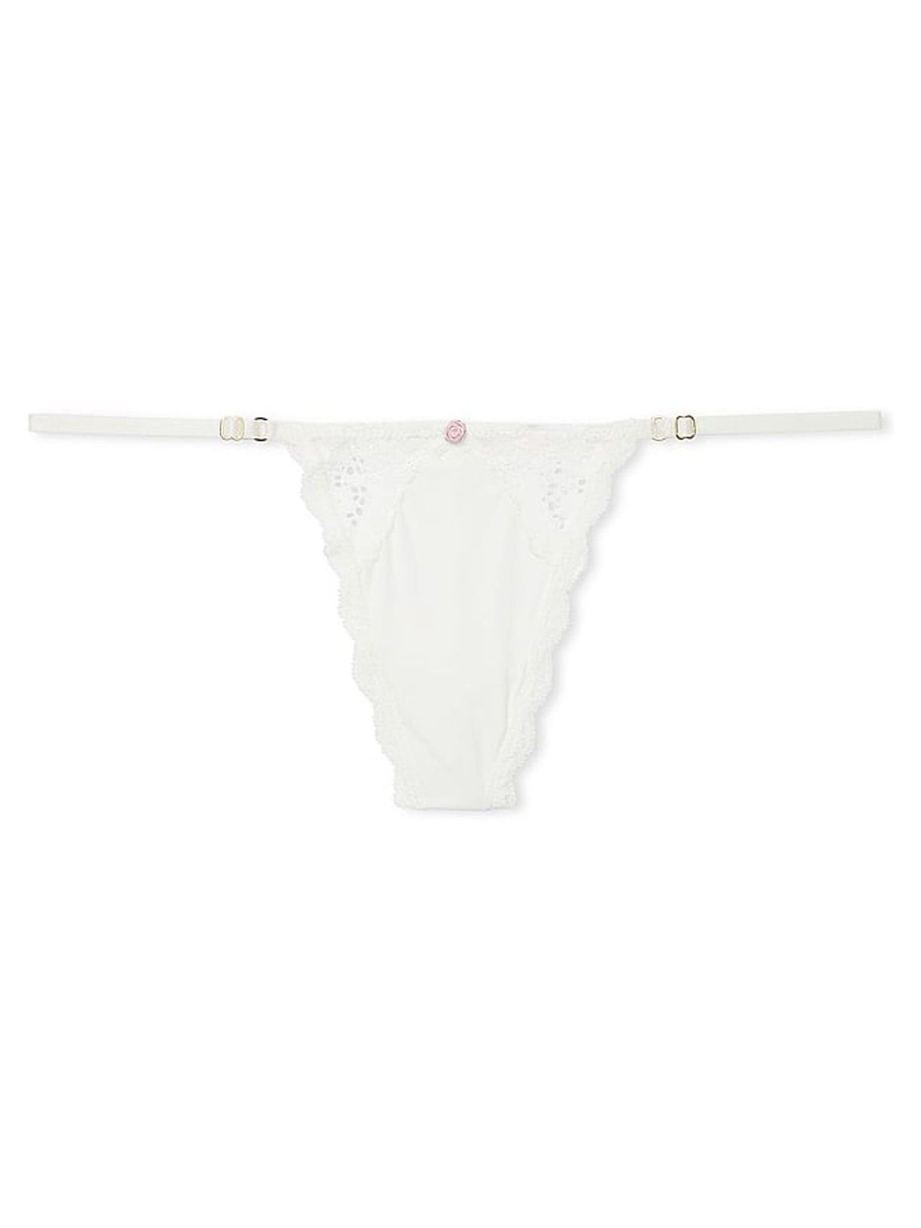 Coconut White Lace Trim G String Knickers - Image 4 of 4