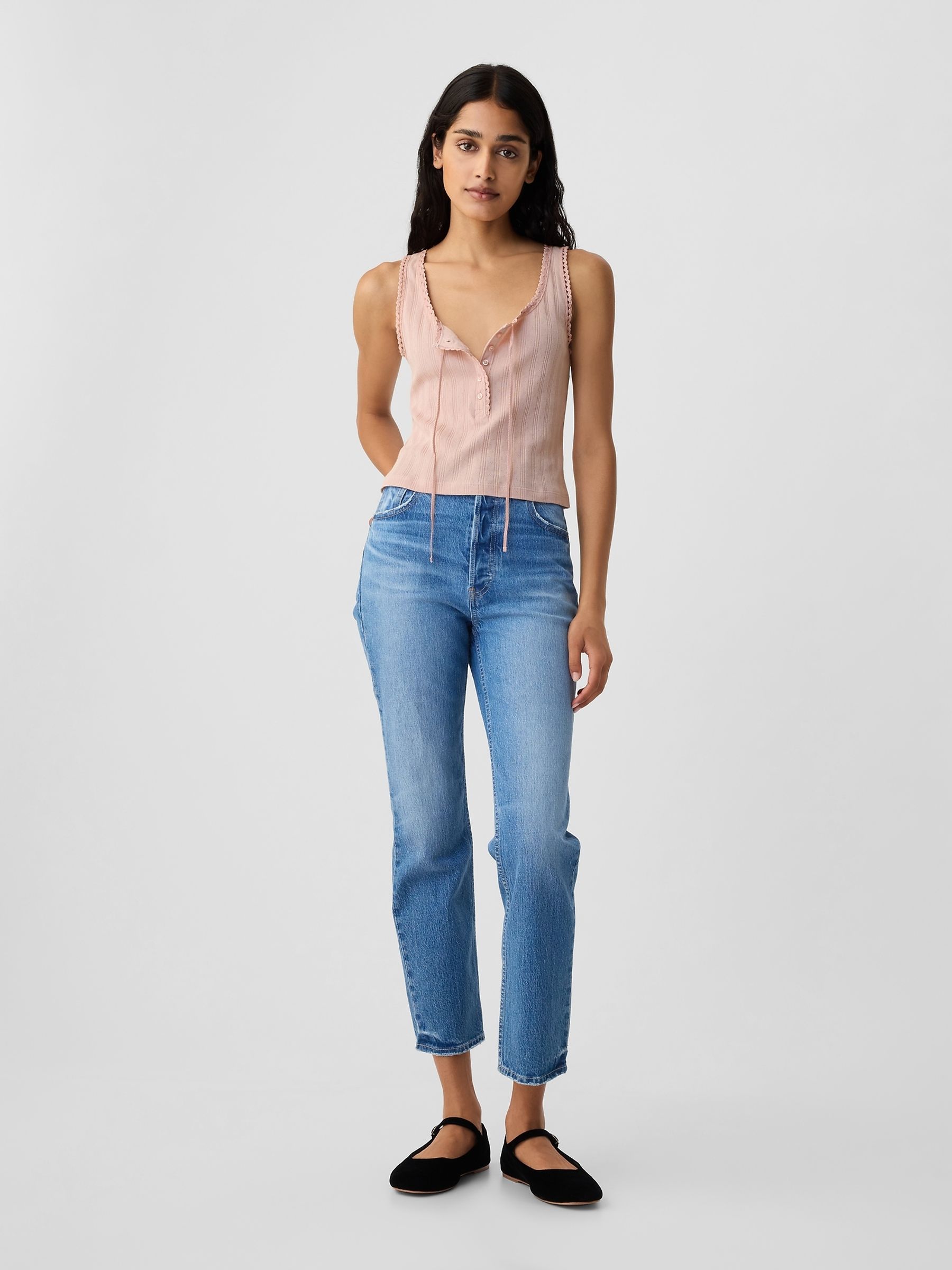 Pink DÔEN Pointelle Sleeveless Vest - Image 3 of 5