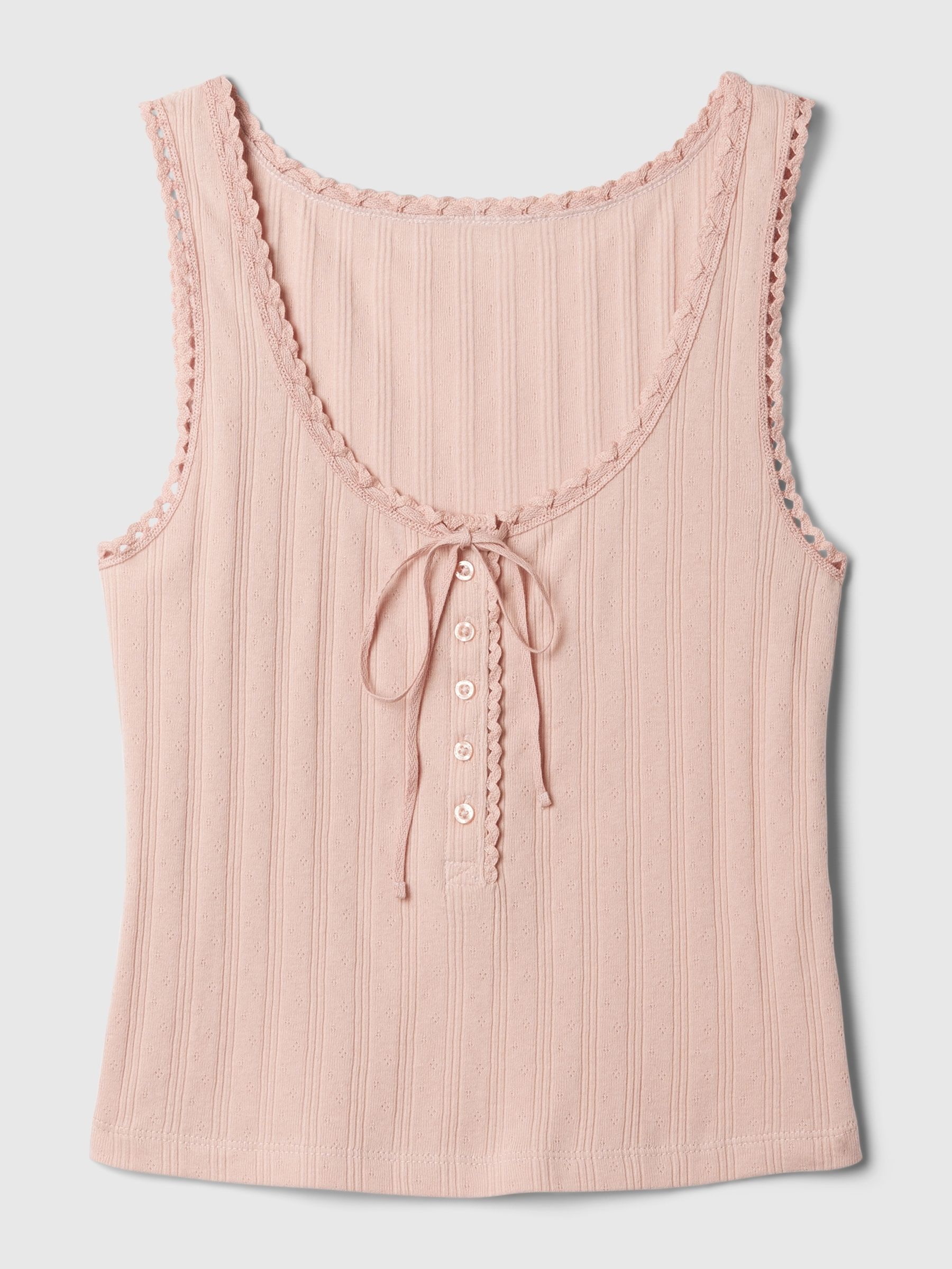 Pink DÔEN Pointelle Sleeveless Vest - Image 5 of 5
