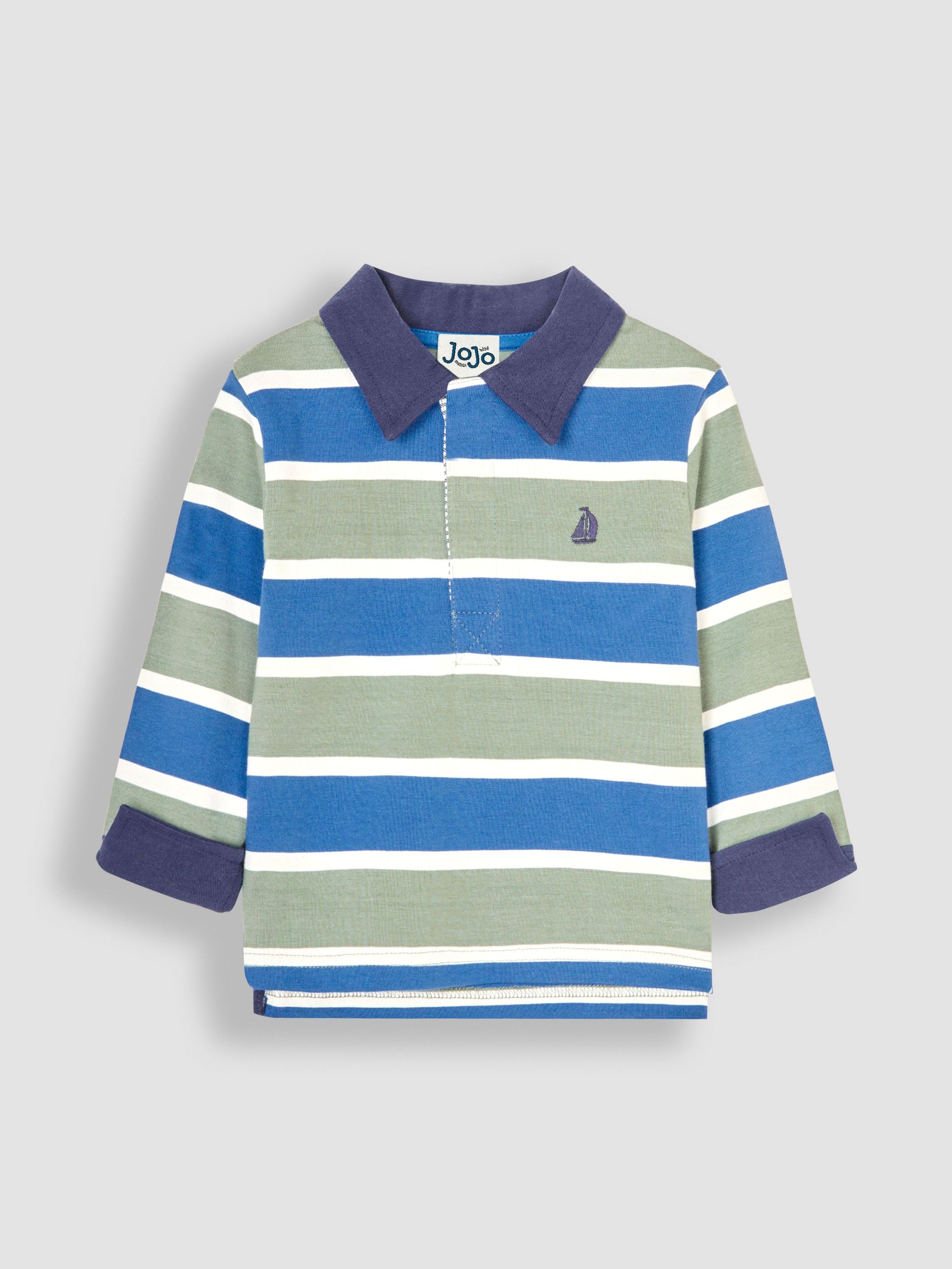 Khaki Green Stripe Rugby Top - Image 4 of 5