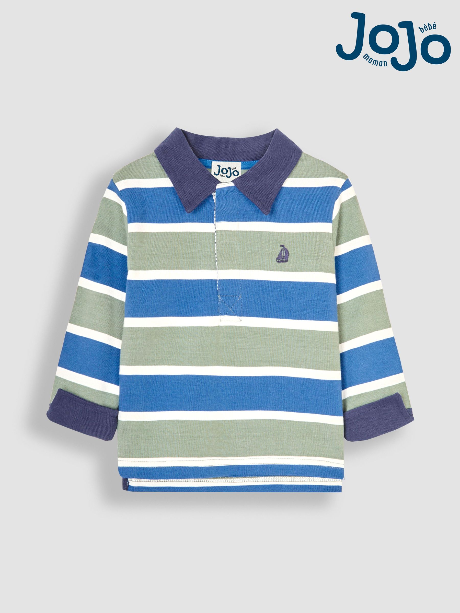 Khaki Green Stripe Rugby Top - Image 5 of 5