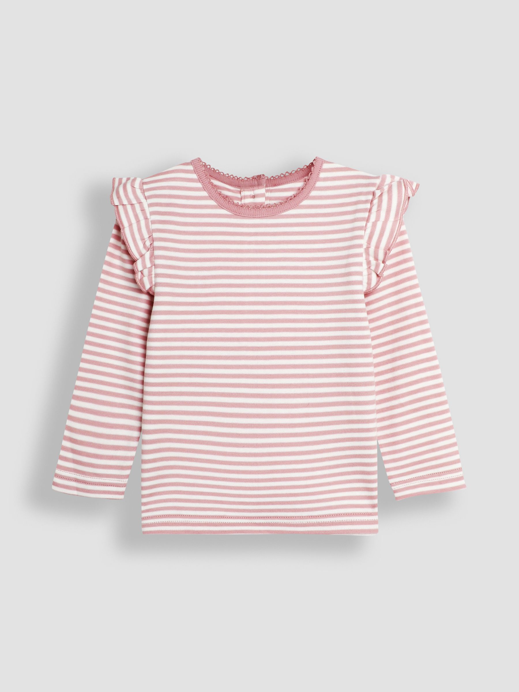 Duck Egg Floral and Stripe Frill Tops 2 Pack - Image 4 of 5