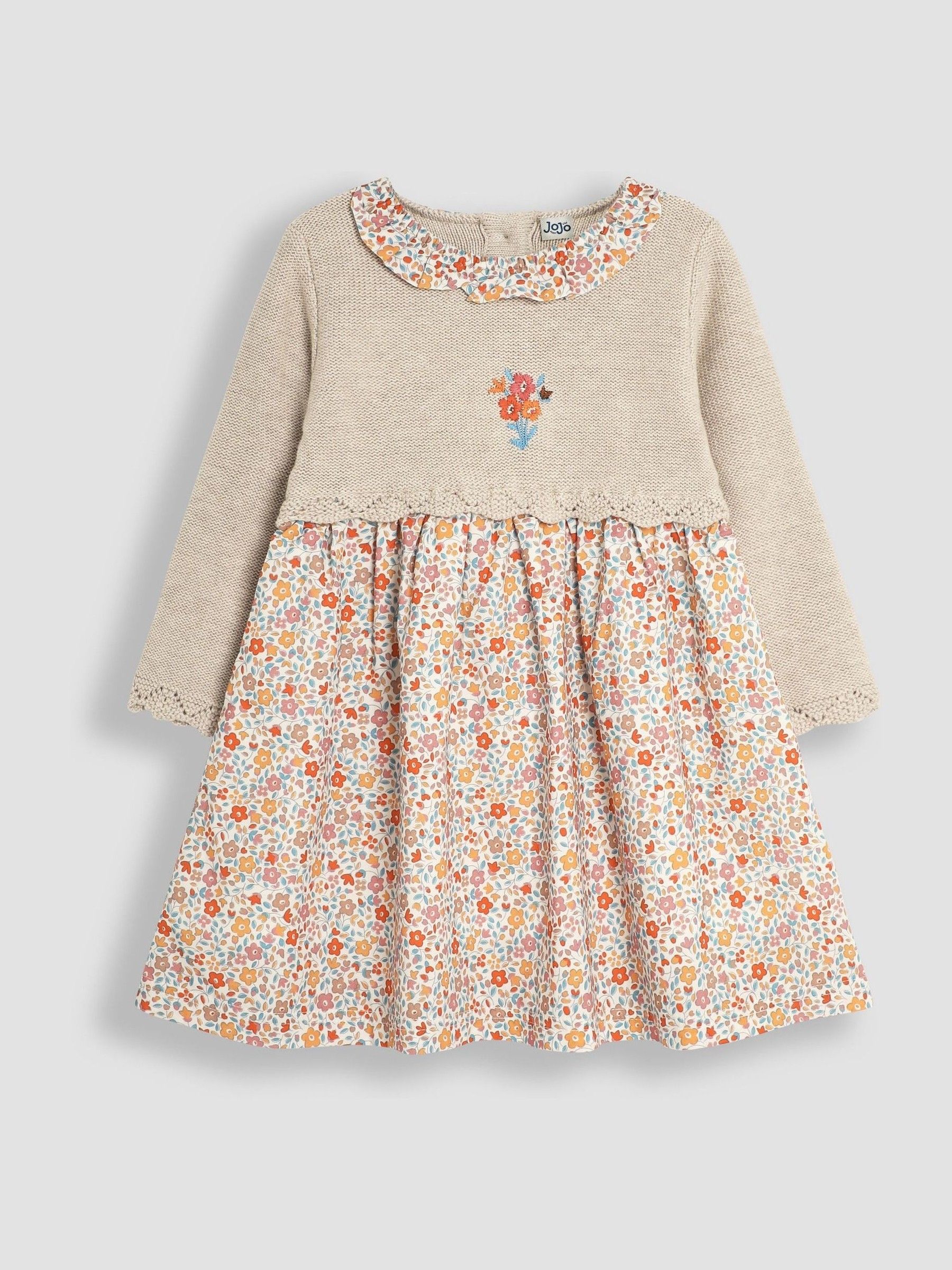 Cream Knitted Collar Dress - Image 1 of 3