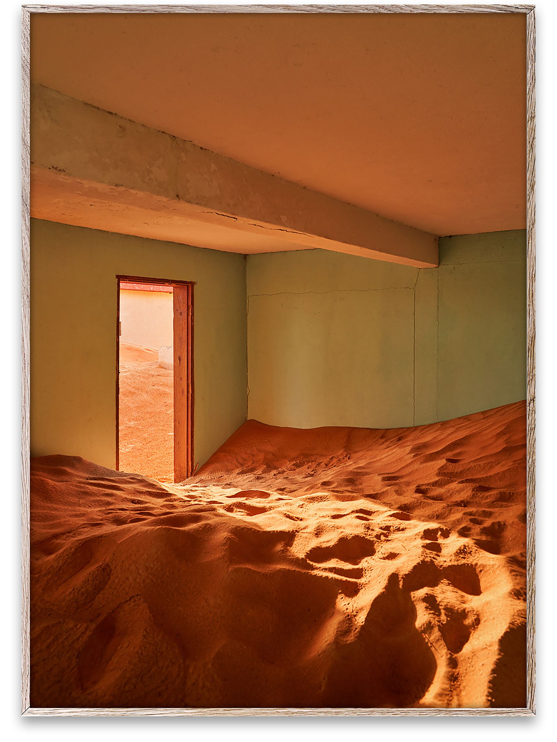 Paper Collective Red Sand Village I Framed Wall Art Print in Natural Oak Frame - Image 1 of 4