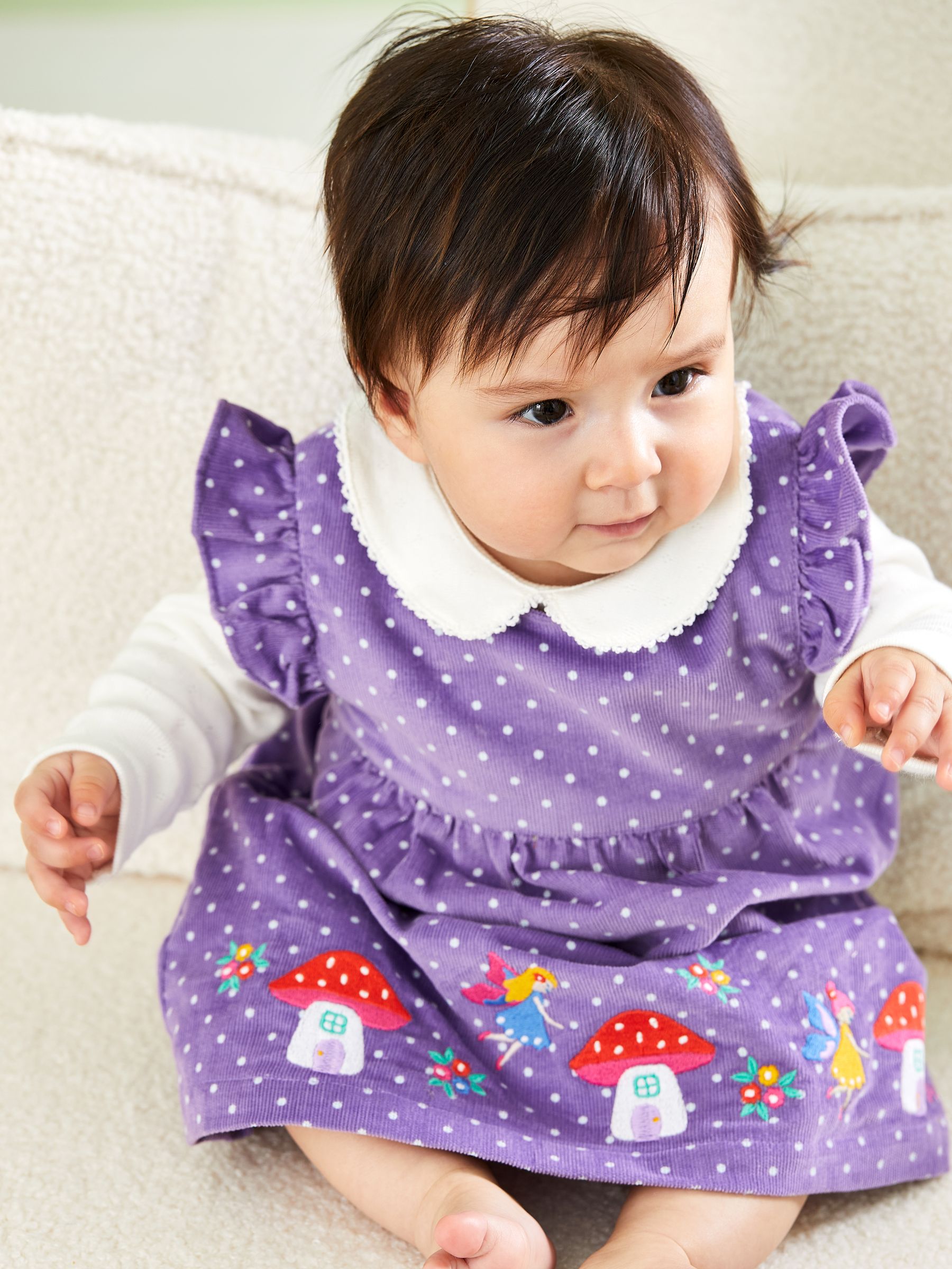 Lilac Purple Fairy Cord Embroidered Baby Dress & Body Set - Image 2 of 9
