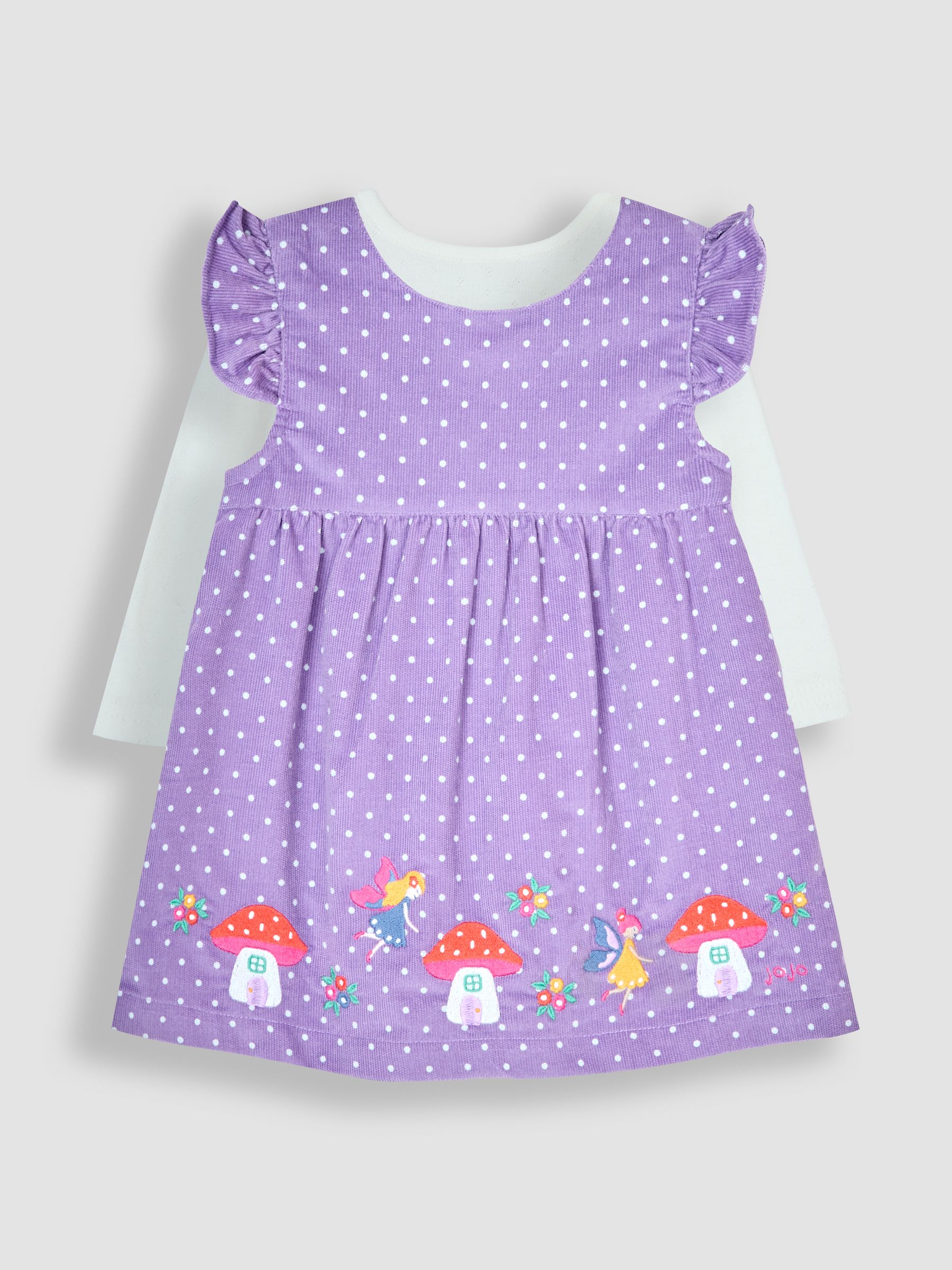 Lilac Purple Fairy Cord Embroidered Baby Dress & Body Set - Image 3 of 9