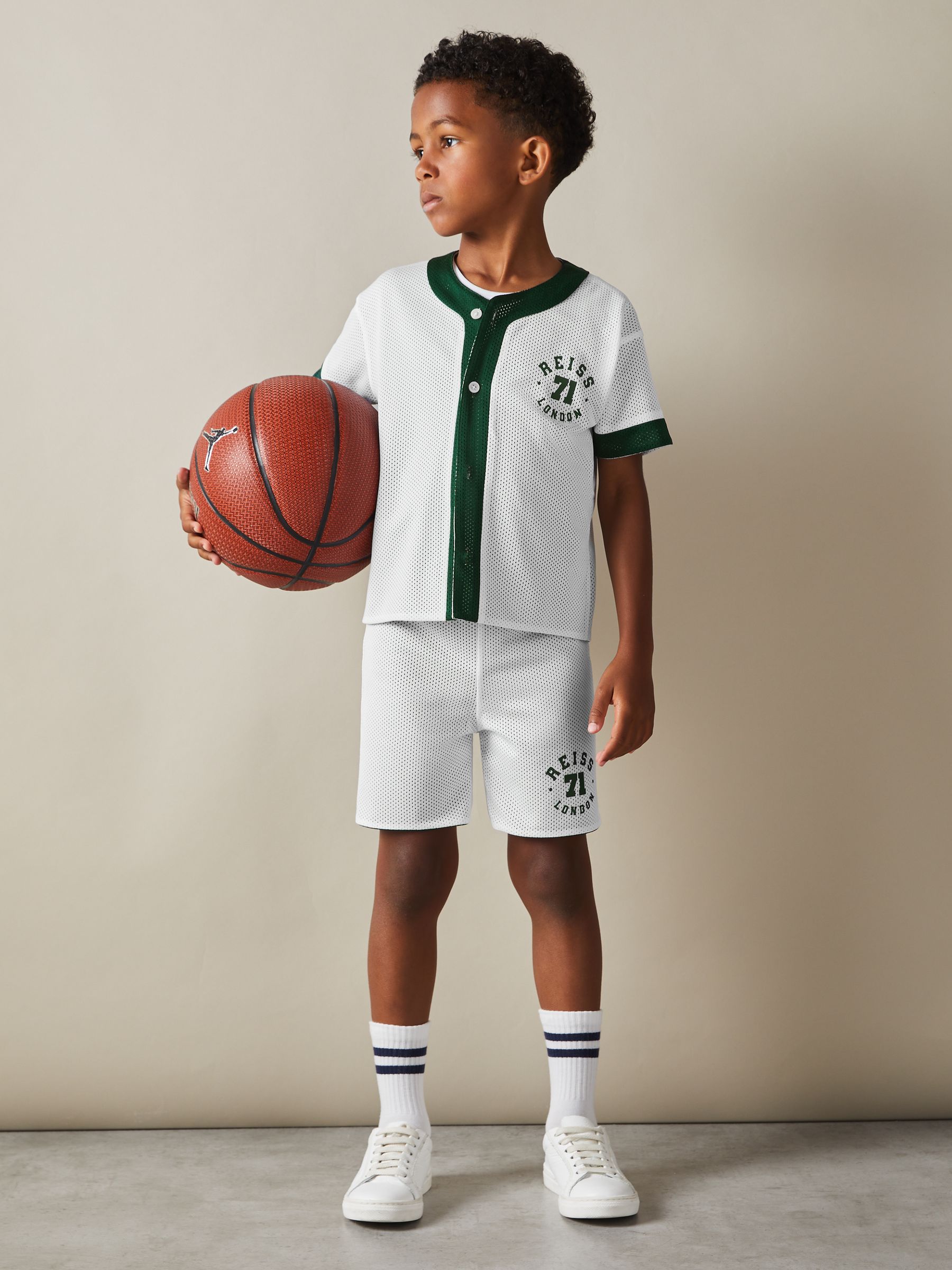13-14 yrs Airtex Reversible Baseball Shirt in Dark Green/Optic White - Image 2 of 6
