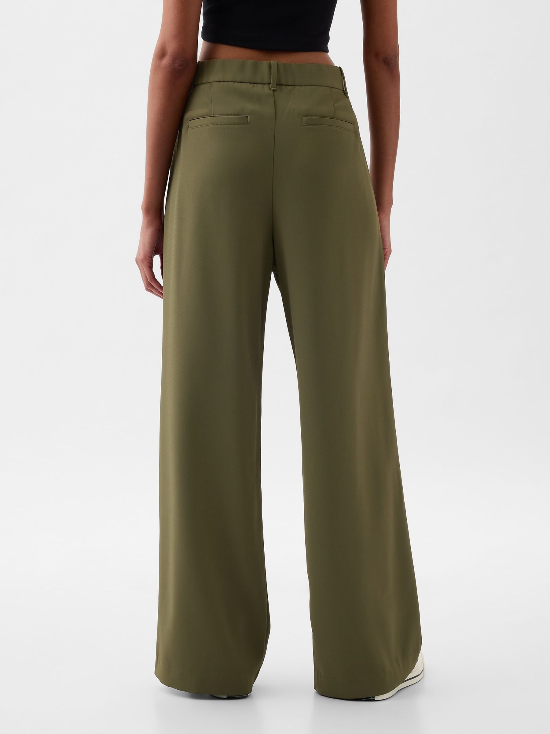 Green 365 High Waisted Pleated Trousers - Image 2 of 5