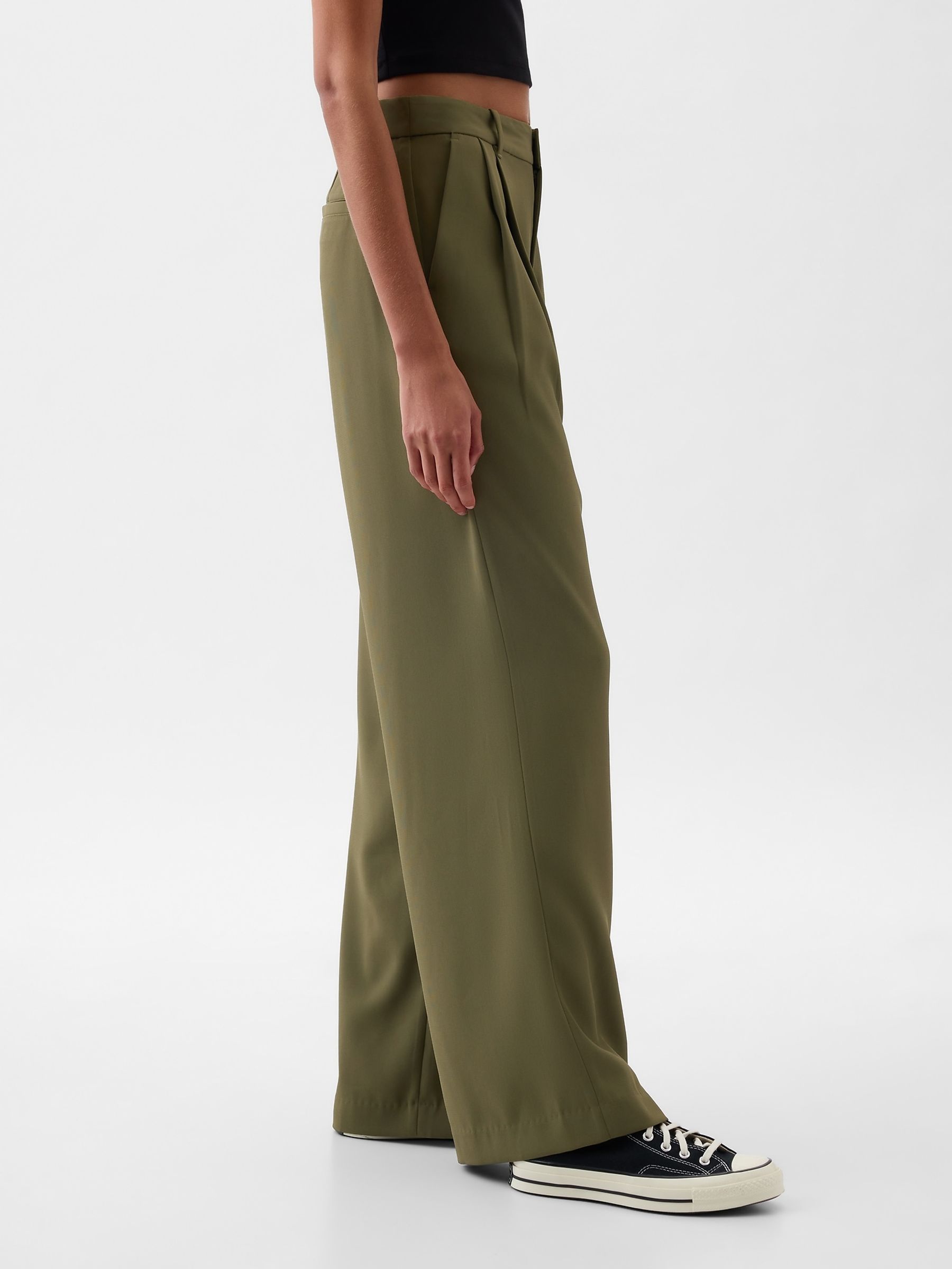 Green 365 High Waisted Pleated Trousers - Image 4 of 5