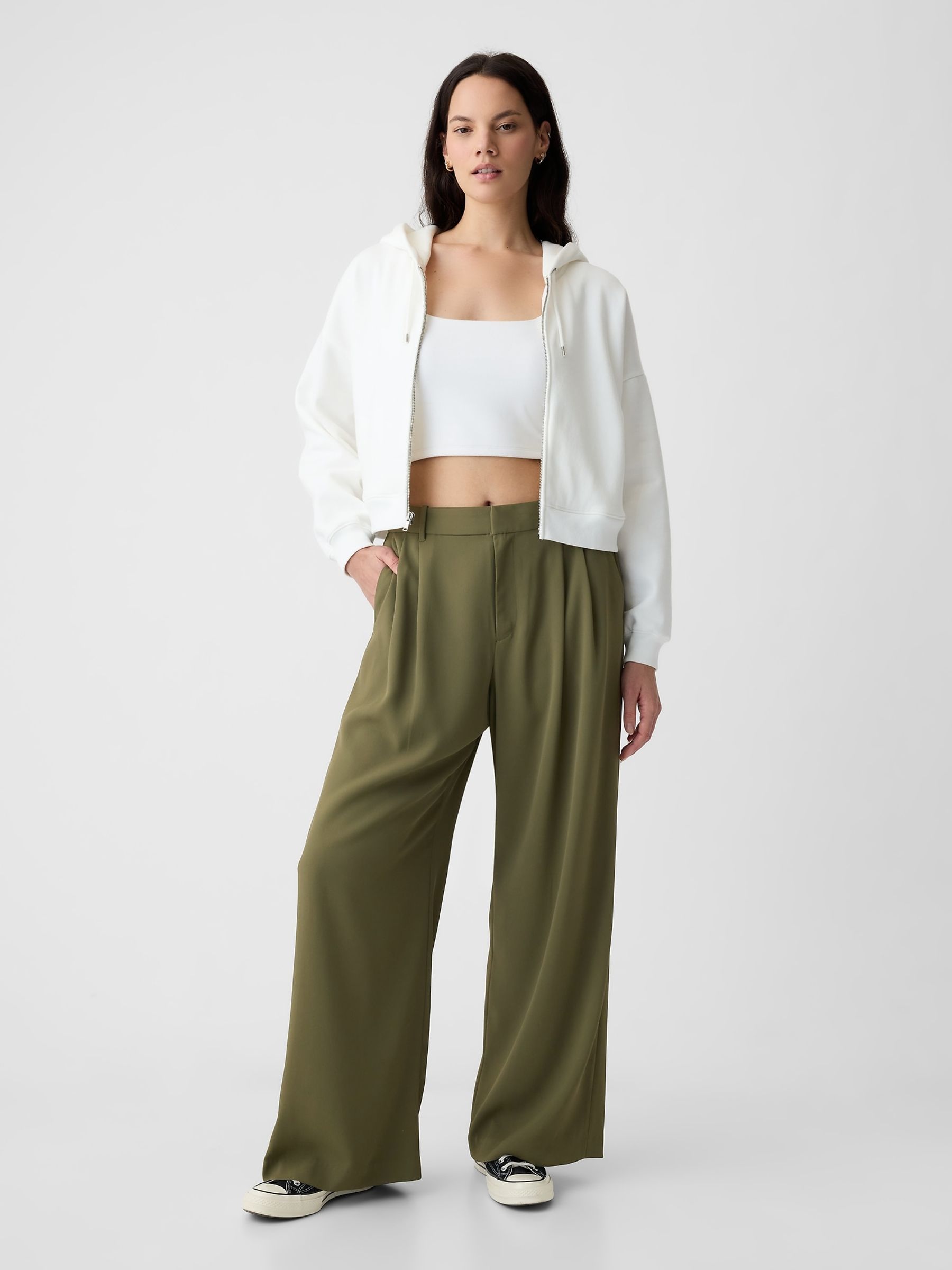 Green 365 High Waisted Pleated Trousers - Image 5 of 5