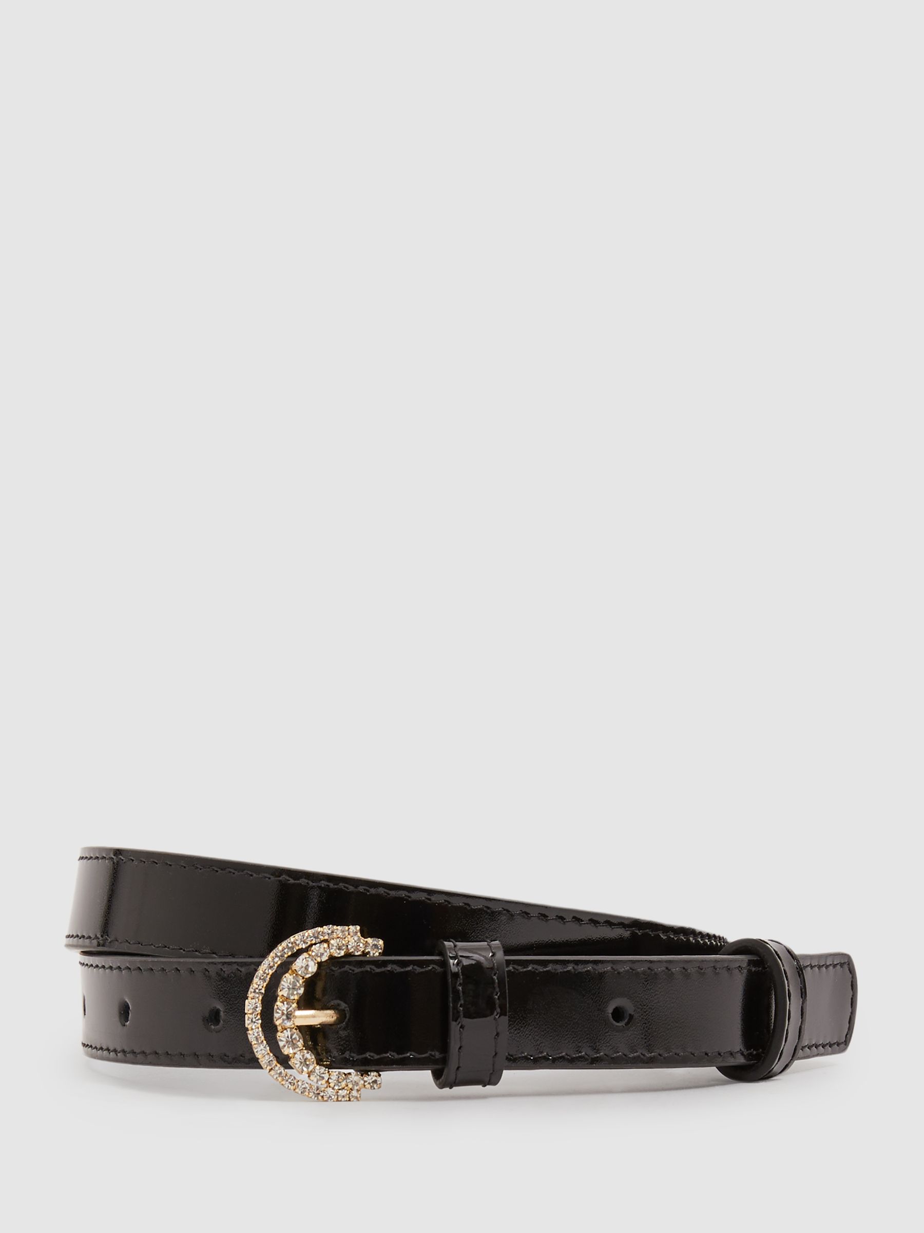 Camilla Elphick Black Camilla Elphick Patent Leather Embellished Buckle Belt - Image 1 of 3 Camilla Elphick Black Camilla Elphick Patent Leather Embellished Buckle Belt - Image 1 of 3
