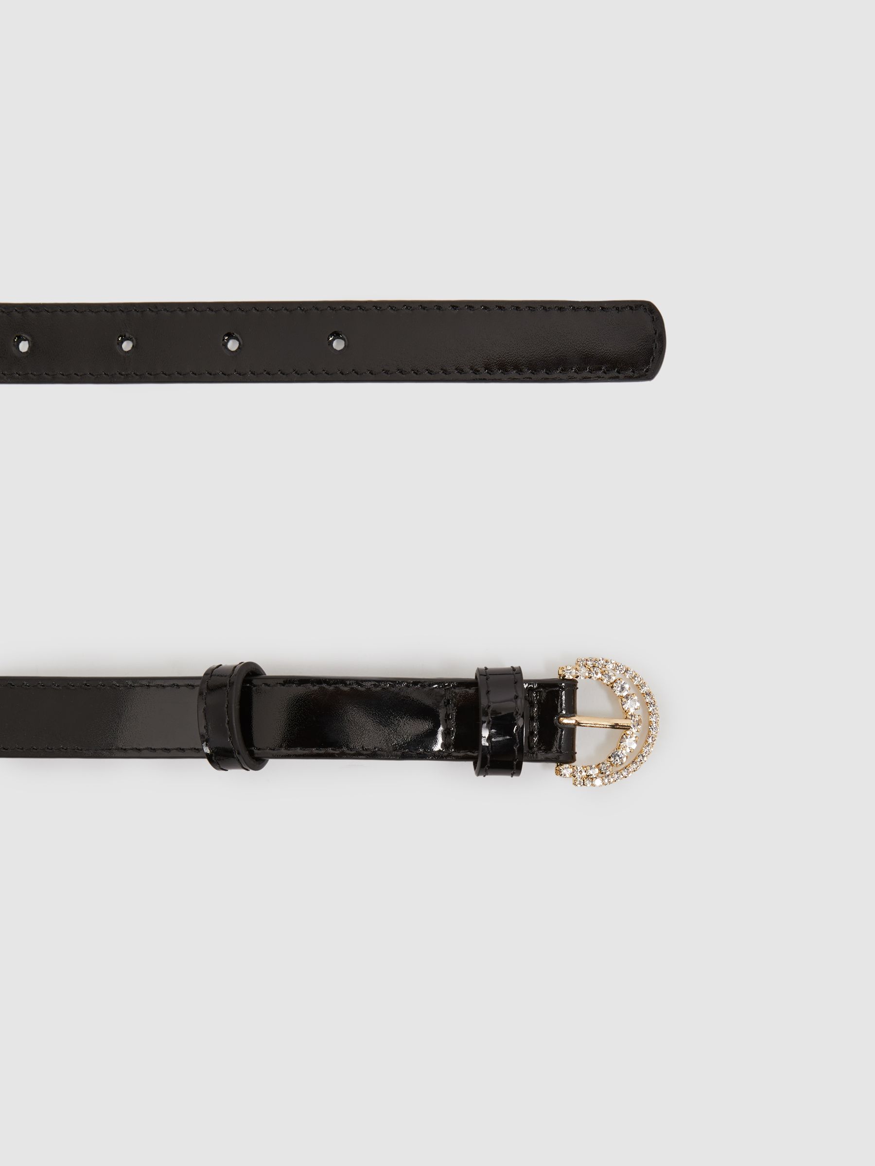 Camilla Elphick Black Camilla Elphick Patent Leather Embellished Buckle Belt - Image 2 of 3