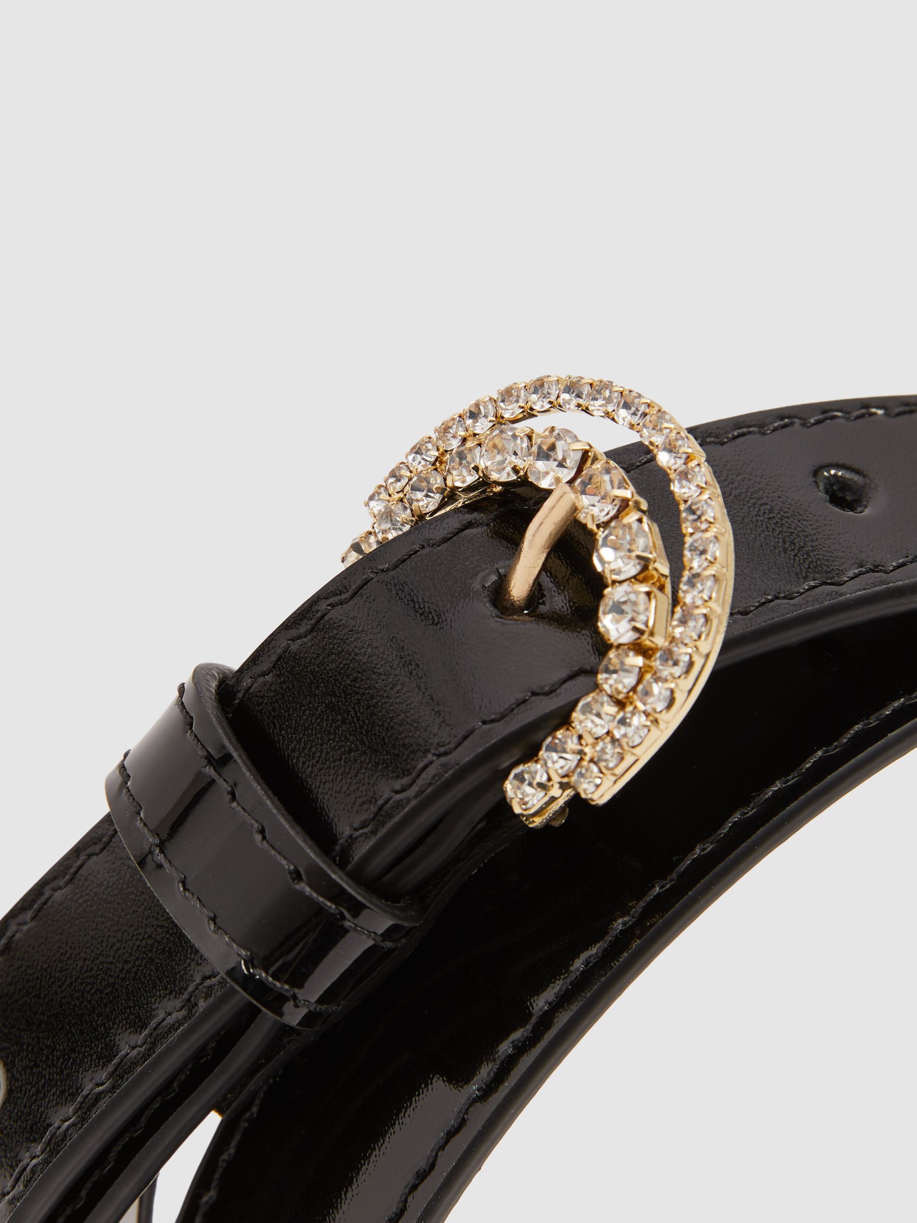 Camilla Elphick Black Camilla Elphick Patent Leather Embellished Buckle Belt - Image 3 of 3