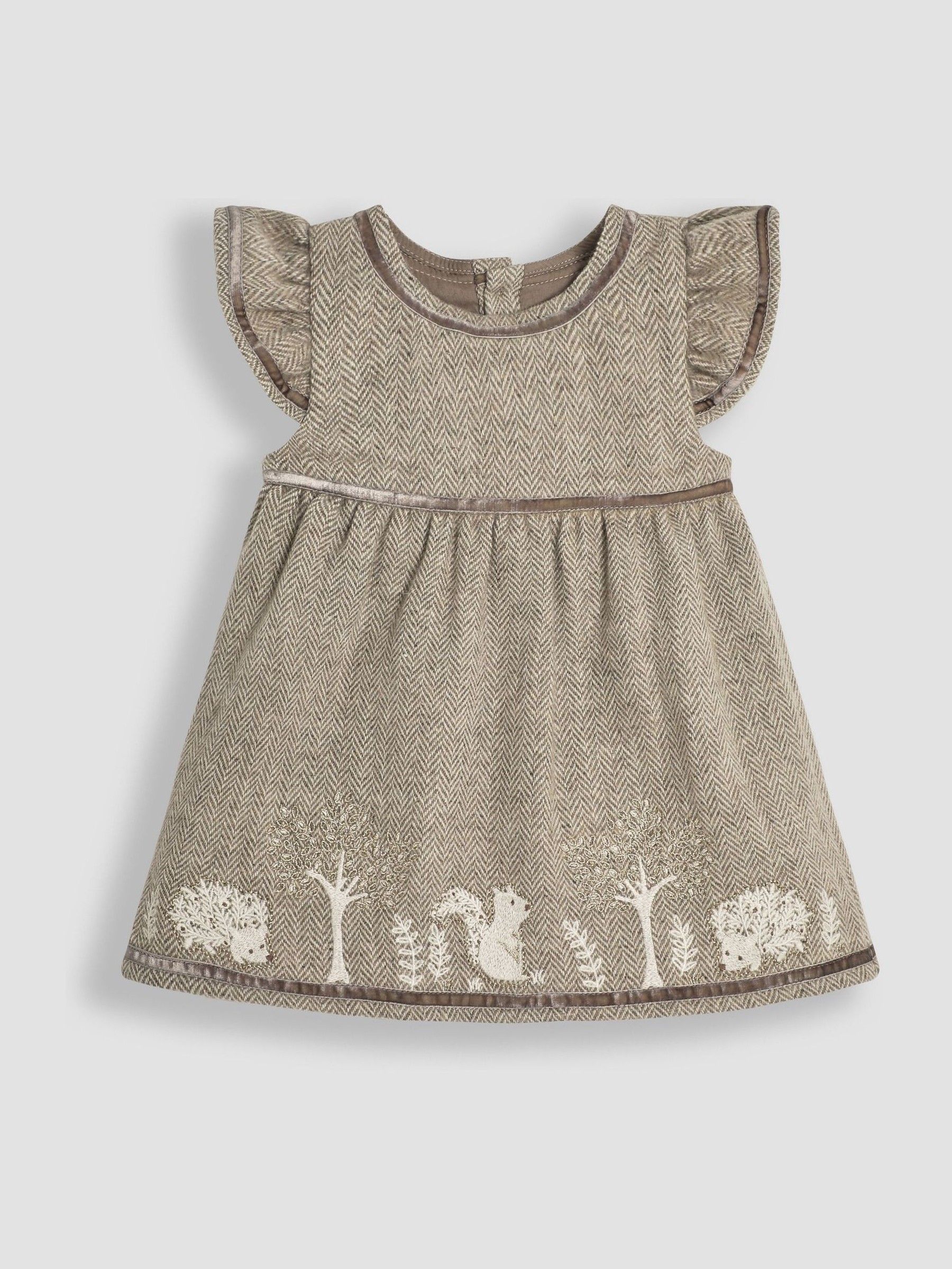 Natural Woodland Embroidered Baby Dress & Body Set - Image 2 of 6