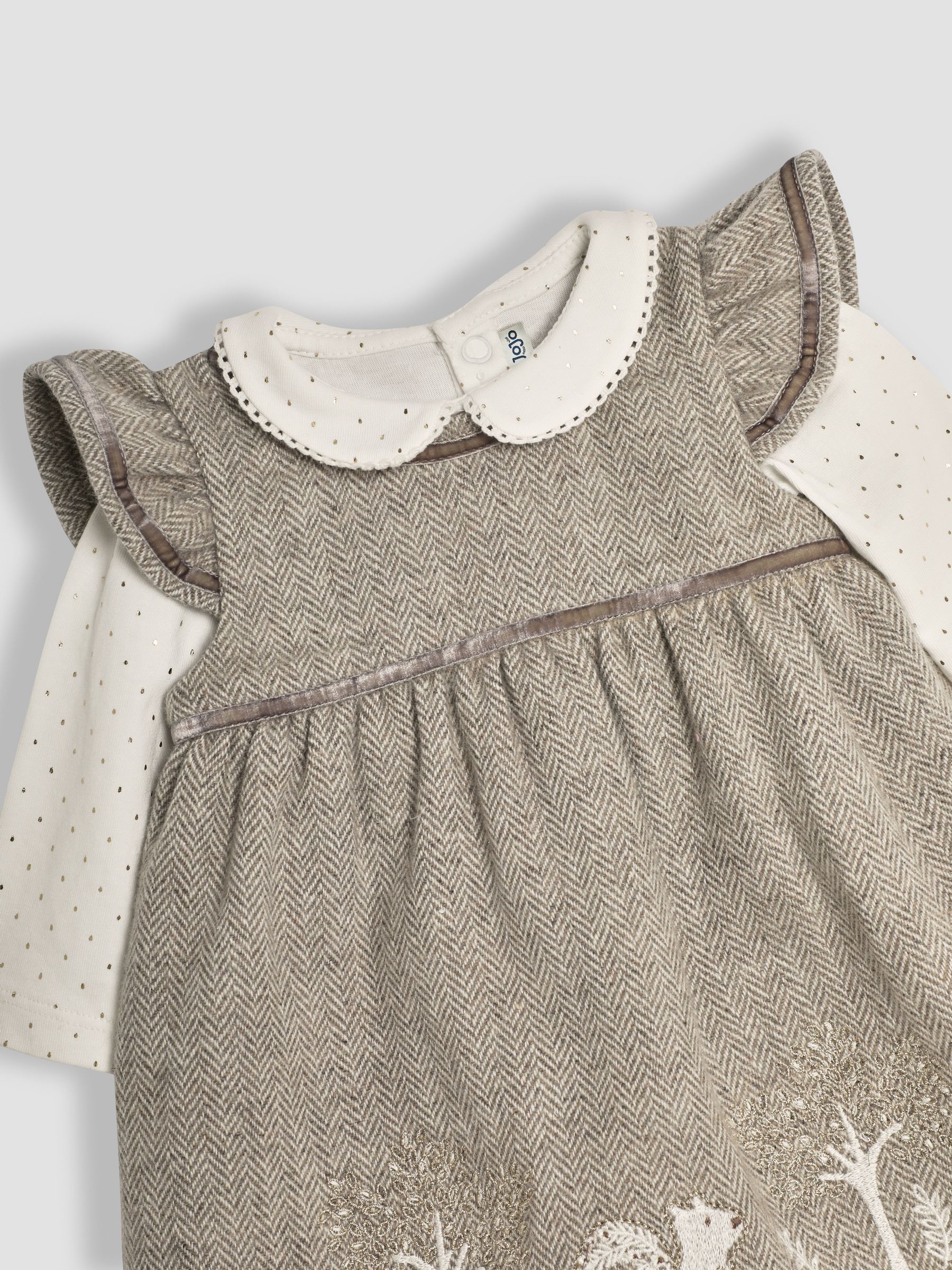 Natural Woodland Embroidered Baby Dress & Body Set - Image 6 of 6