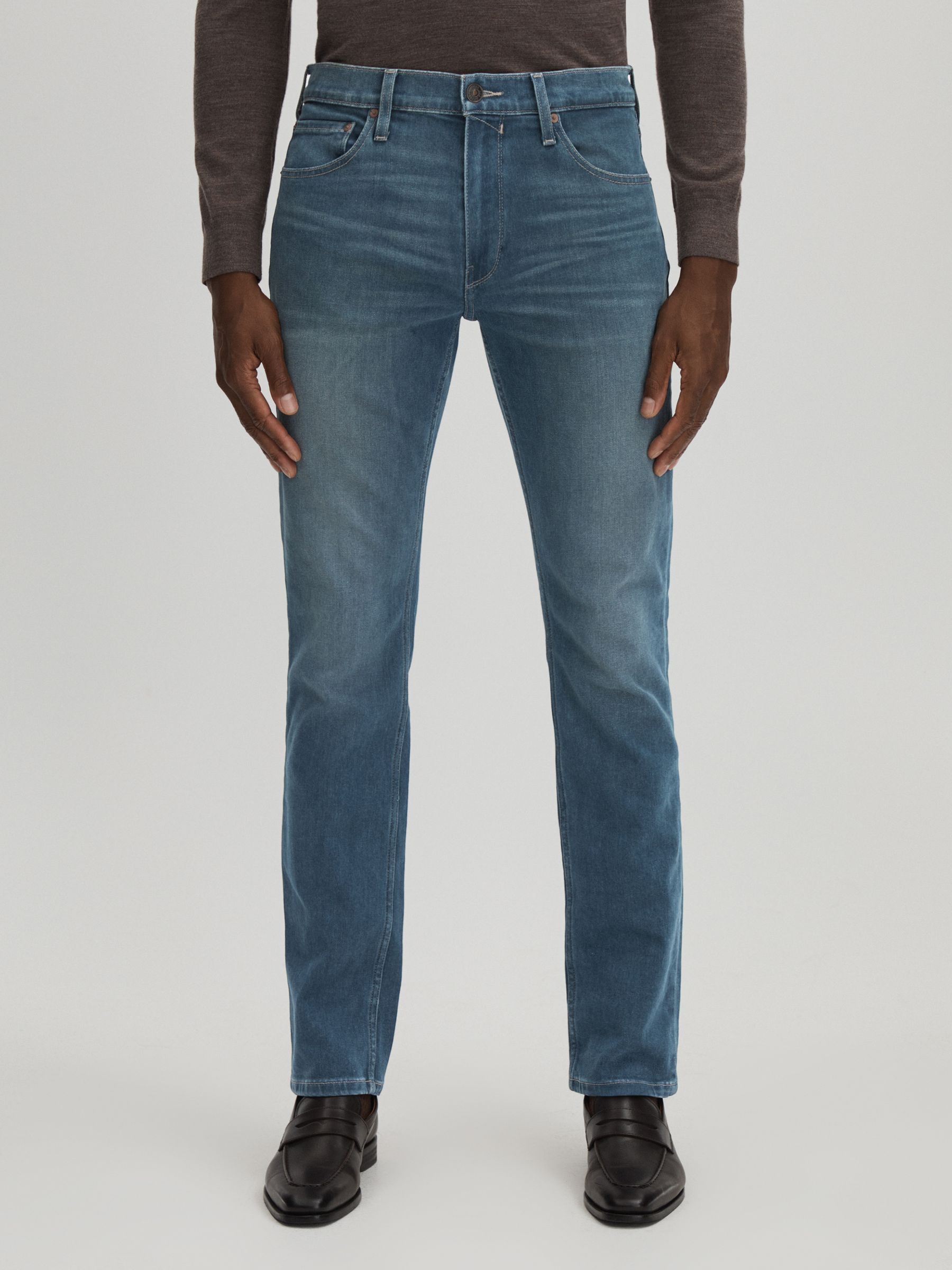 Paige Straight Leg Jeans in Foltz Blue - Image 4 of 6